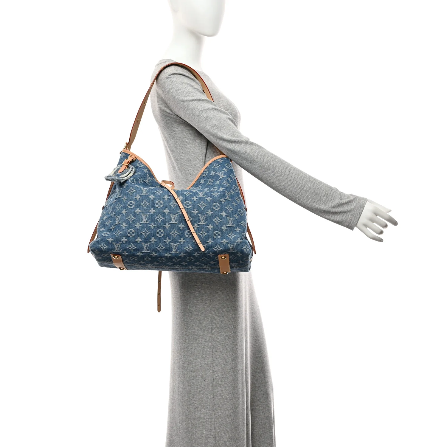 Monogram Denim CarryAll MM Blue