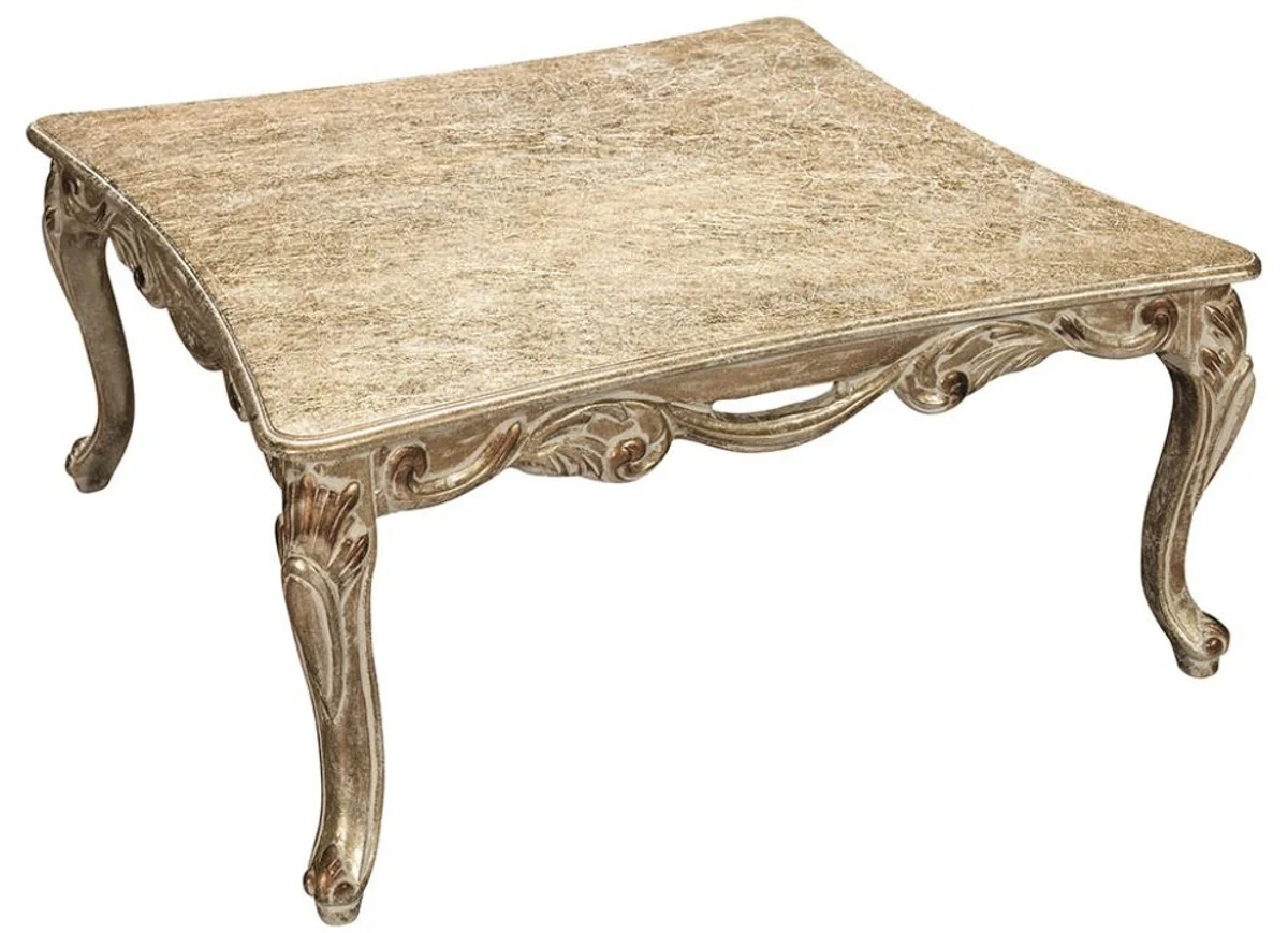 Luxury baroque living room set beige / gold - 2 sofas & 2 armchairs & 1 coffee table - magnificent living room furniture in baroque style