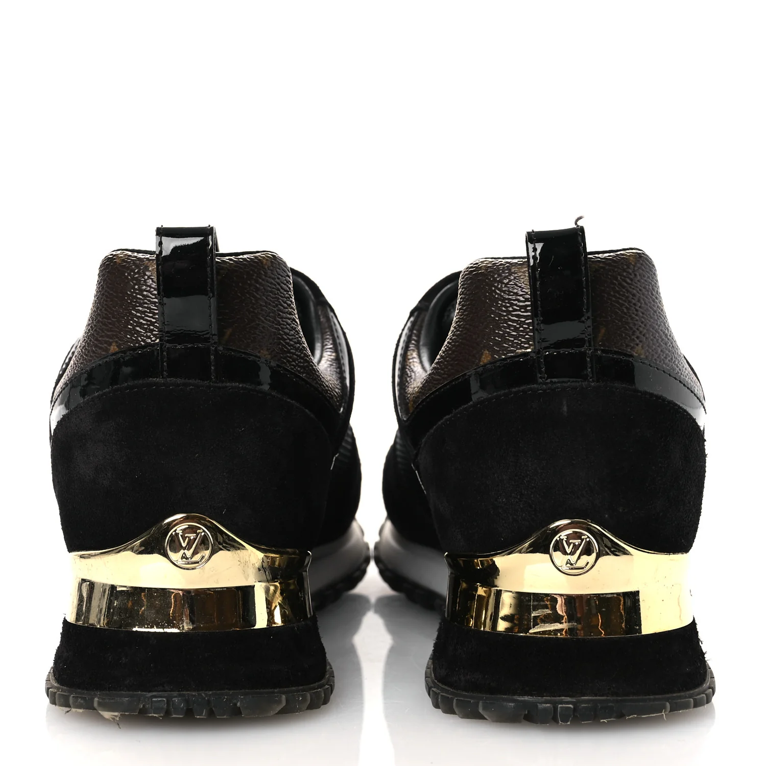 Suede Monogram Run Away Sneakers 36.5 Black - Top Club