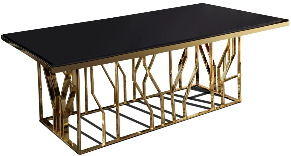 Luxury Dining Room Furniture Set Gray / Gold / Black - 1 Dining Table & 6 Dining Chairs - Luxury Dining Room Furniture