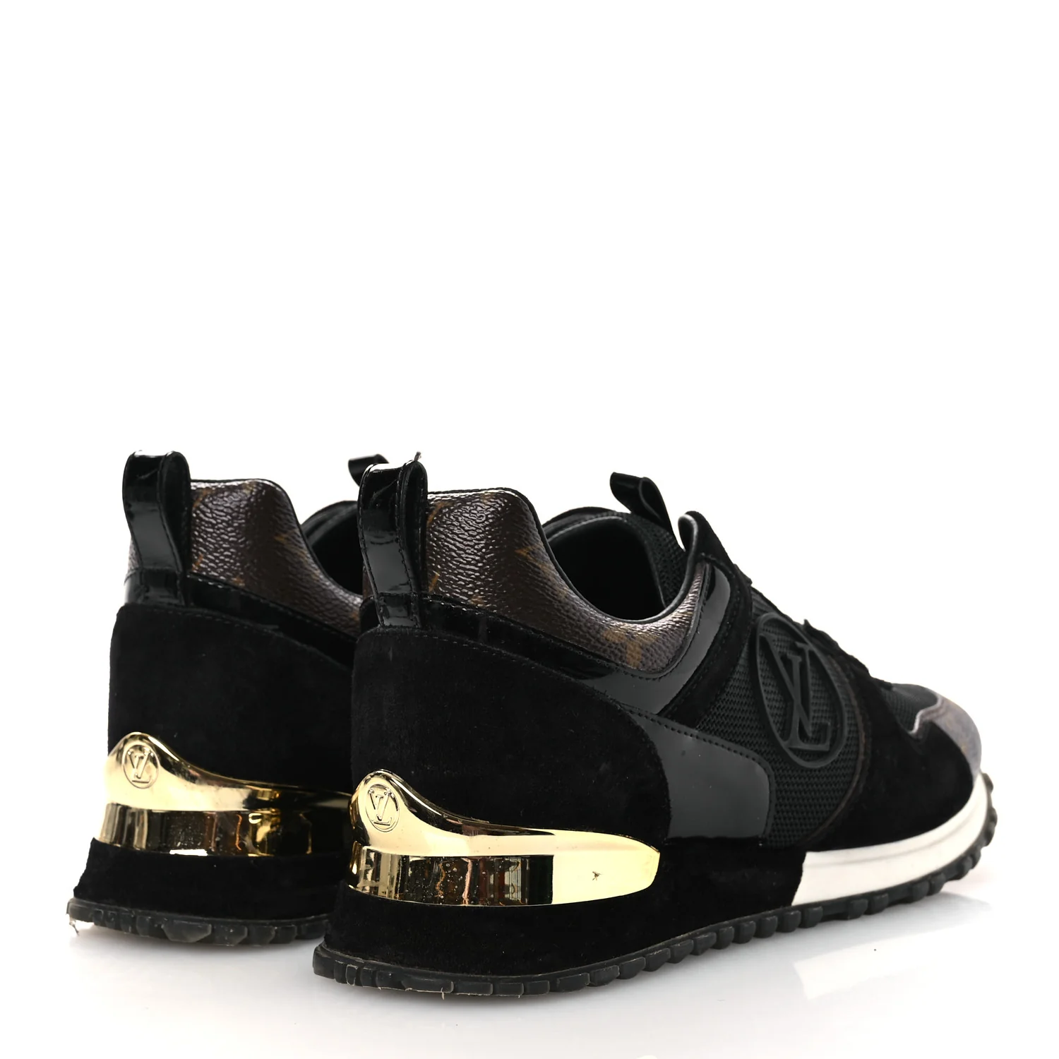 Suede Monogram Run Away Sneakers 36.5 Black - Top Club