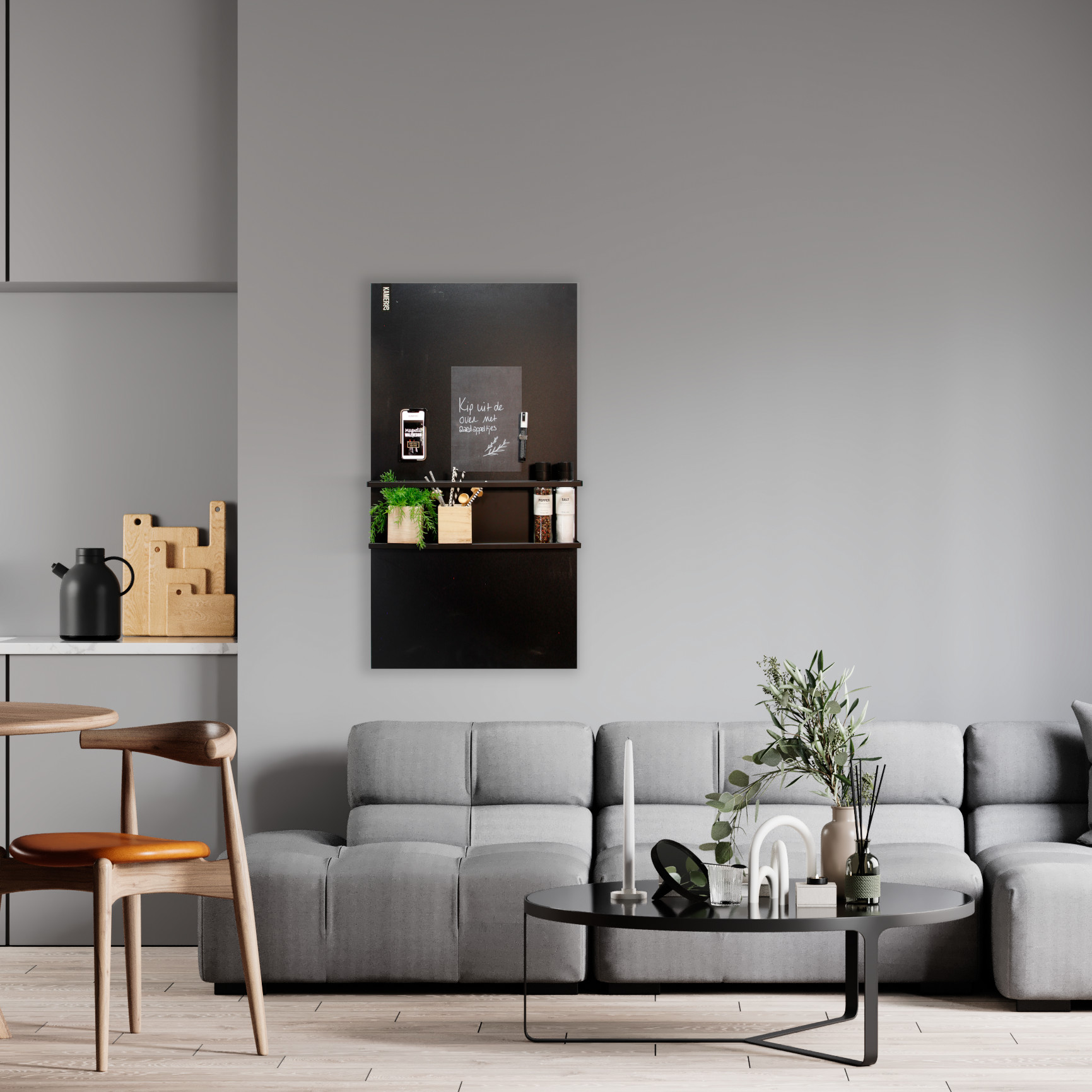 Magneetbord mat - krijtbord zwart 60x100 cm