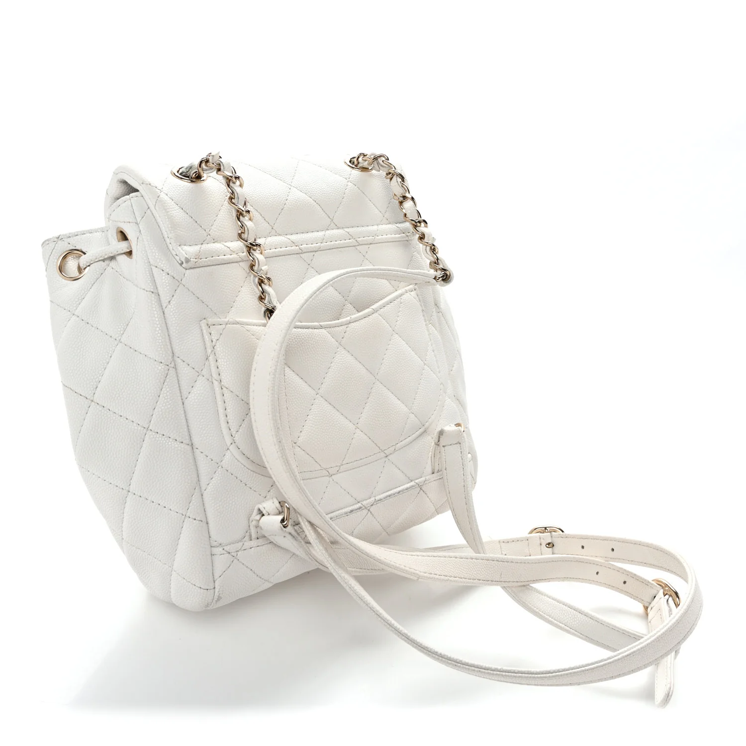 Caviar Quilted Mini Urban Spirit Backpack White