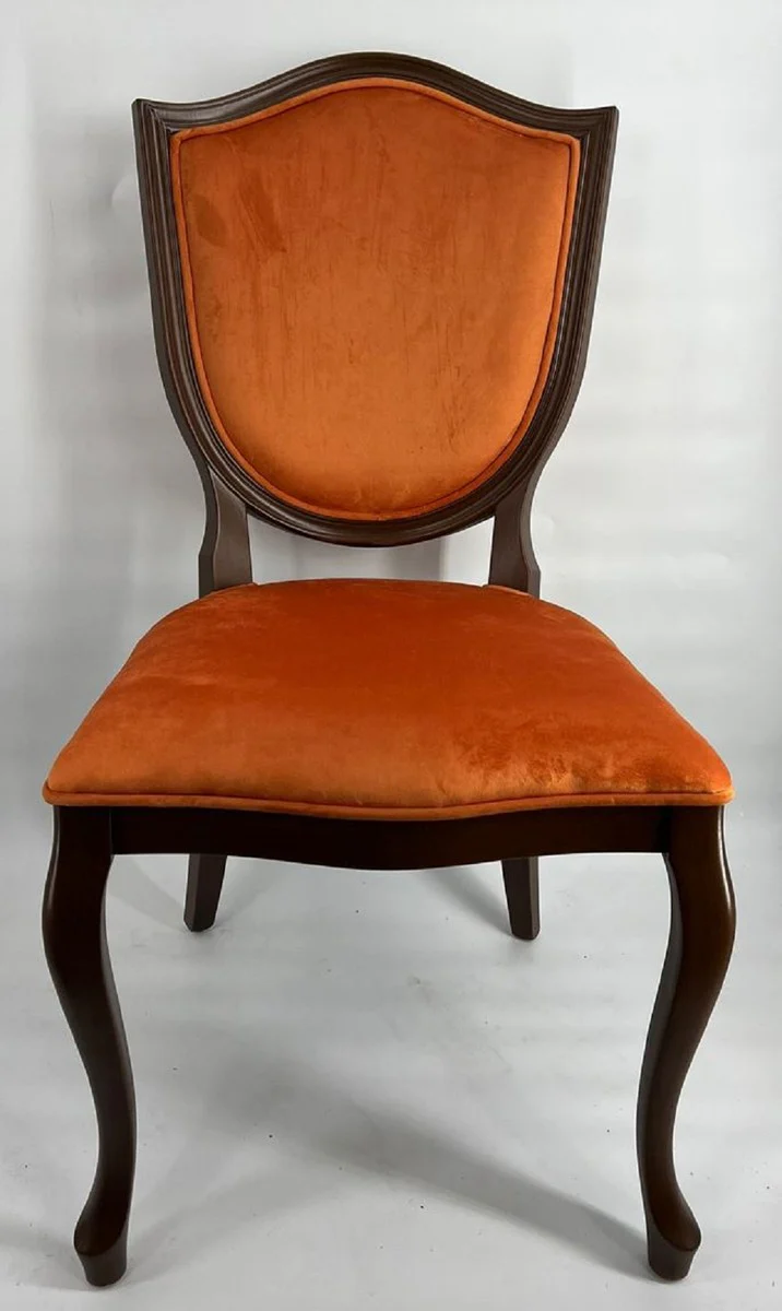Art Deco dining room chair orange / dark brown - Art Deco solid wood chair - Art Deco dining room furniture - Art Deco furniture - Art Deco furnishings - Furniture in Art Deco style