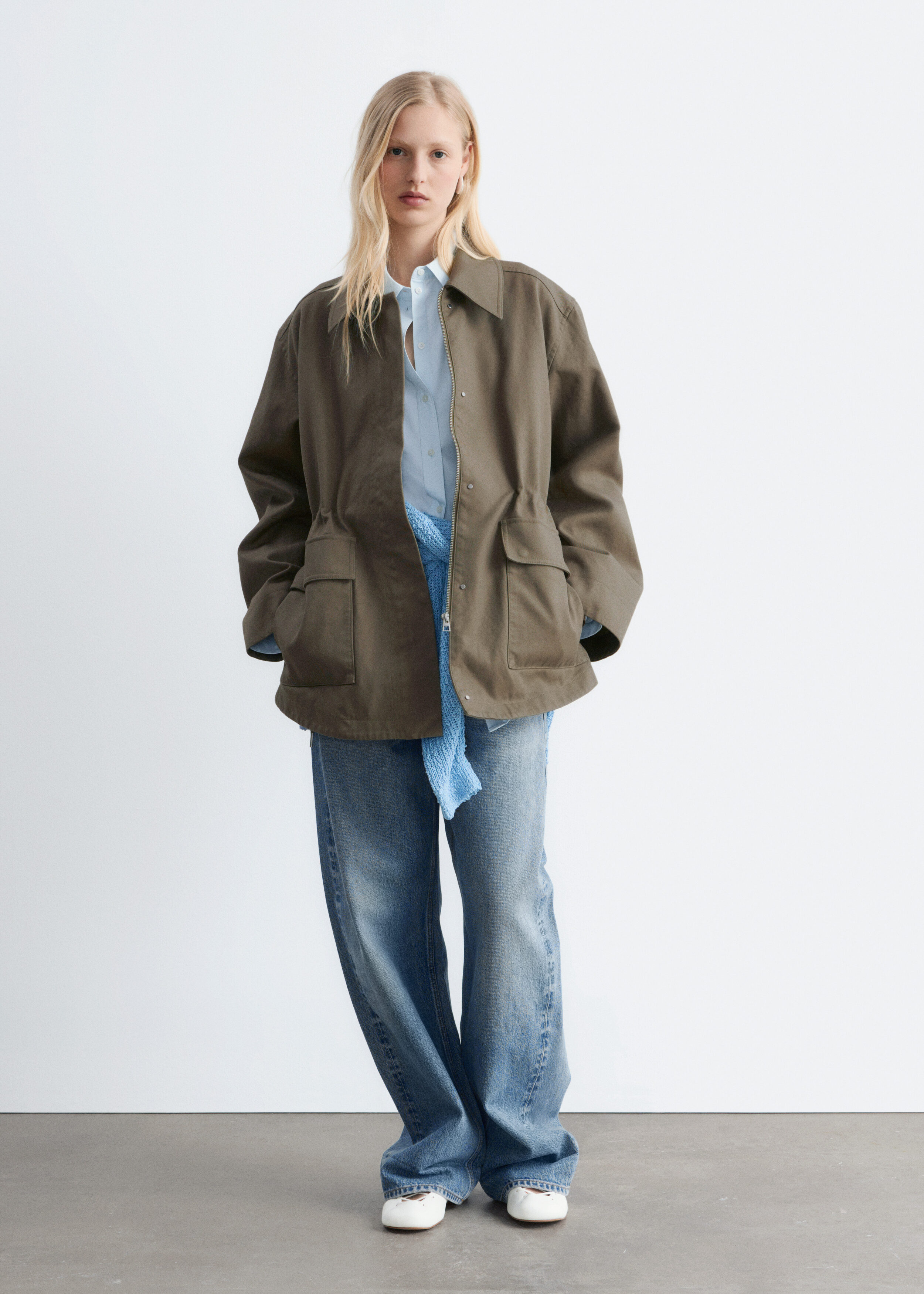 & Other Stories OVERSIZED DRAWSTRING UTILITY JACKET