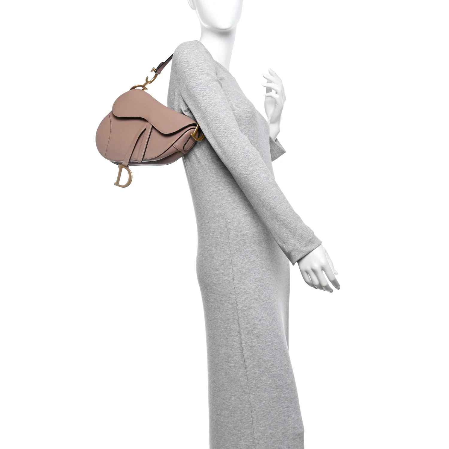 Grained Calfskin Saddle Bag Blush