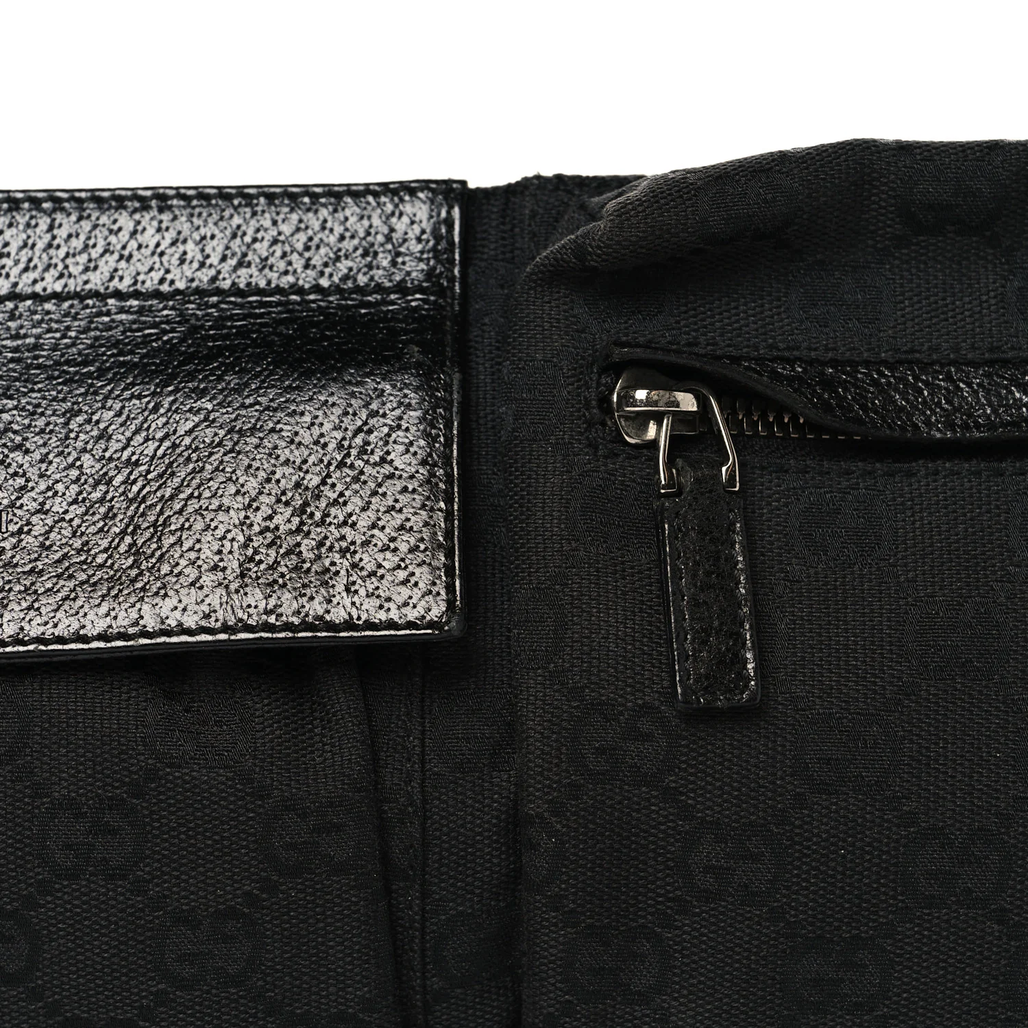 GG Monogram Double Pocket Belt Bag Black - Top Club