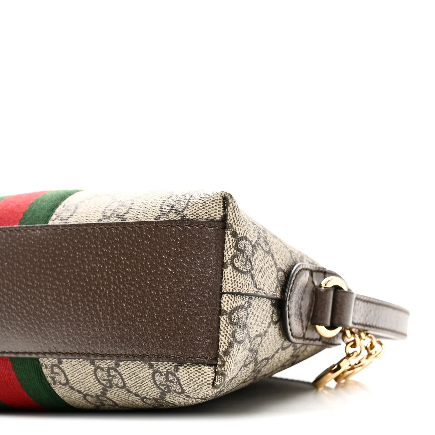 GG Supreme Monogram Textured Dollar Calfskin Web Small Ophidia Dome Shoulder Bag Beige Ebony New Acero - Top Club