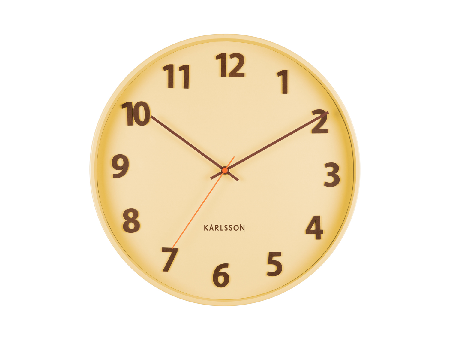 Wall clock Summertime wood soft yellow