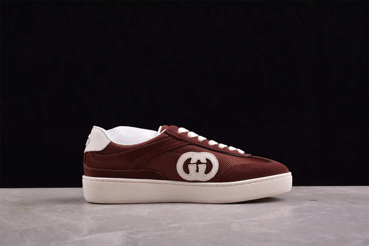 Gucci Interlocking G Brown Suede Low Top Sneakers - Sneaker Replica Workshop