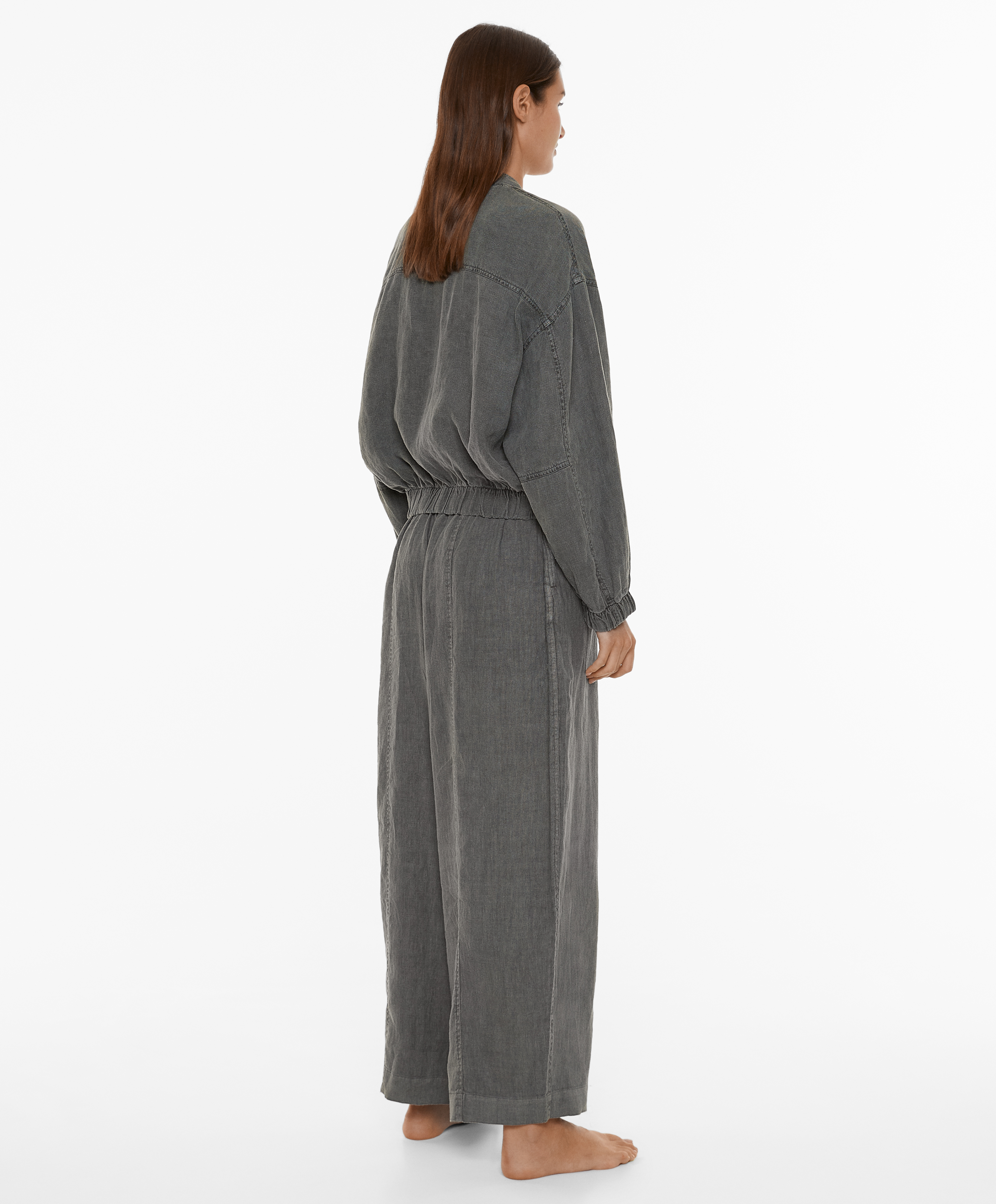 OYSHO 100% linen bomber jacket