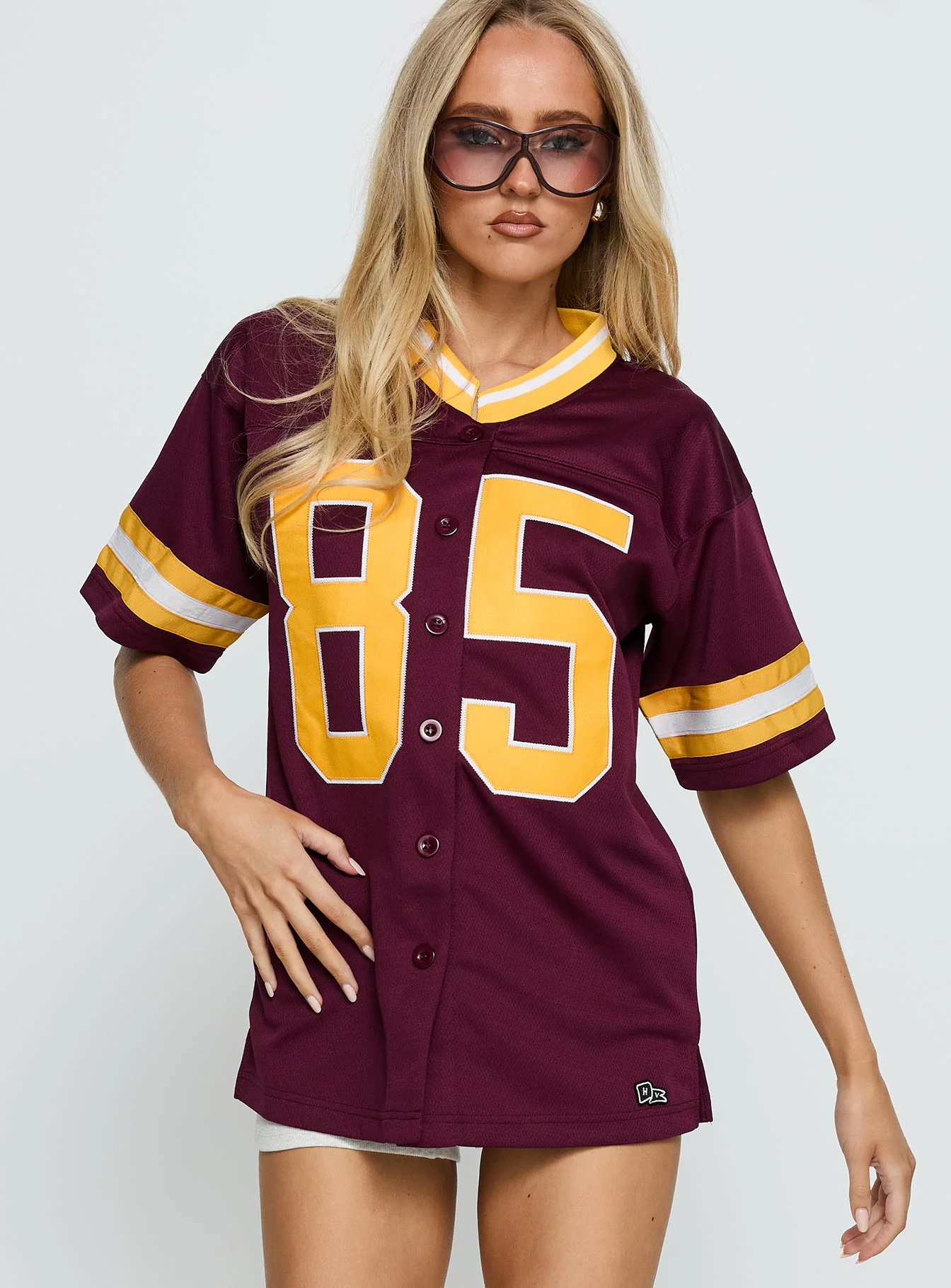 ASU Football Button Down Jersey Maroon
