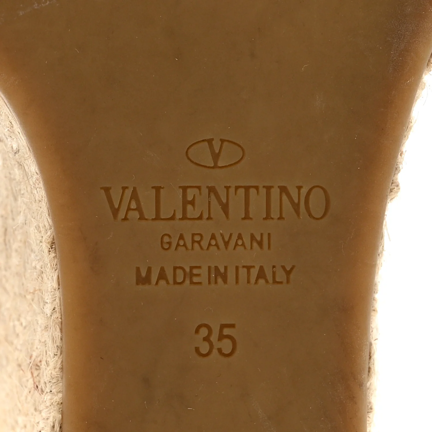 Grained Calfskin Rockstud Ankle Strap Espadrille 15/105mm Wedge Sandals 35 Rose Quartz Natural - Top Club