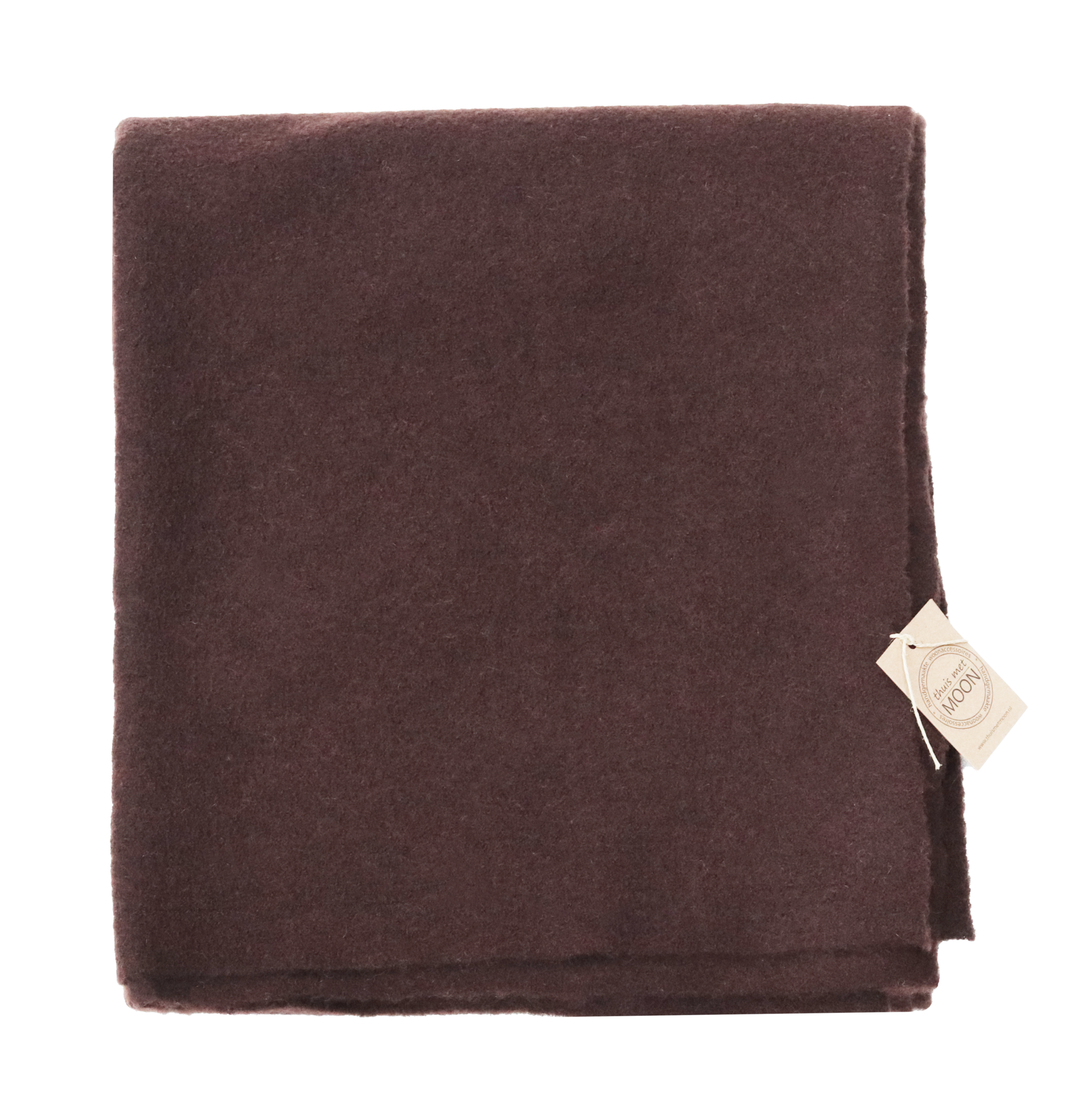 Plaid boiled wool dark chocolate 150x170 cm