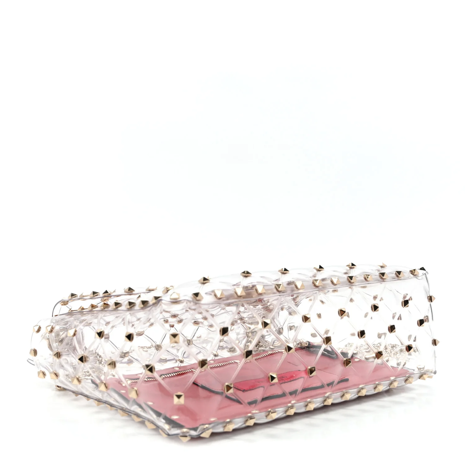 PVC Medium Rockstud Spike Shoulder Bag - Top Club