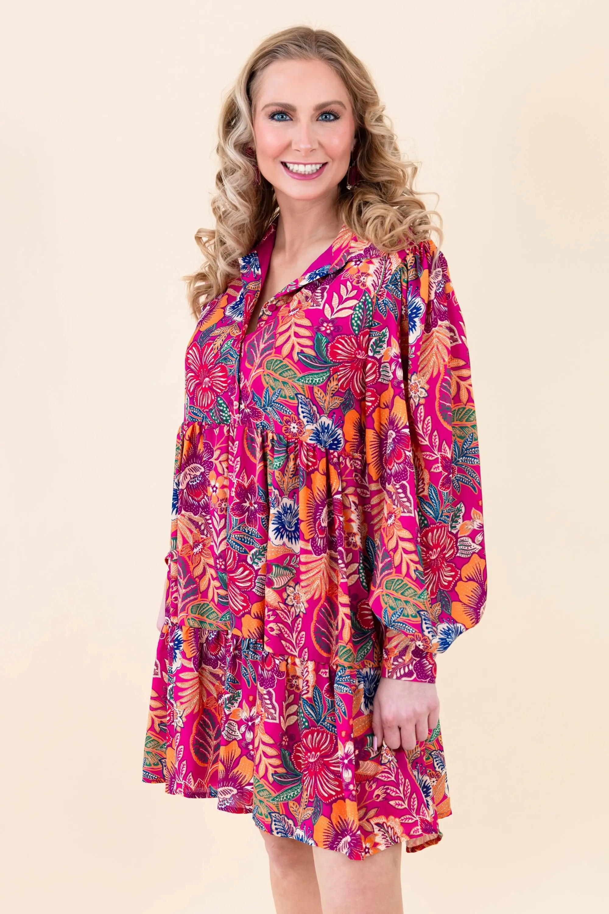 Sway with the Blossoms Mini Dress - ALJEGJ