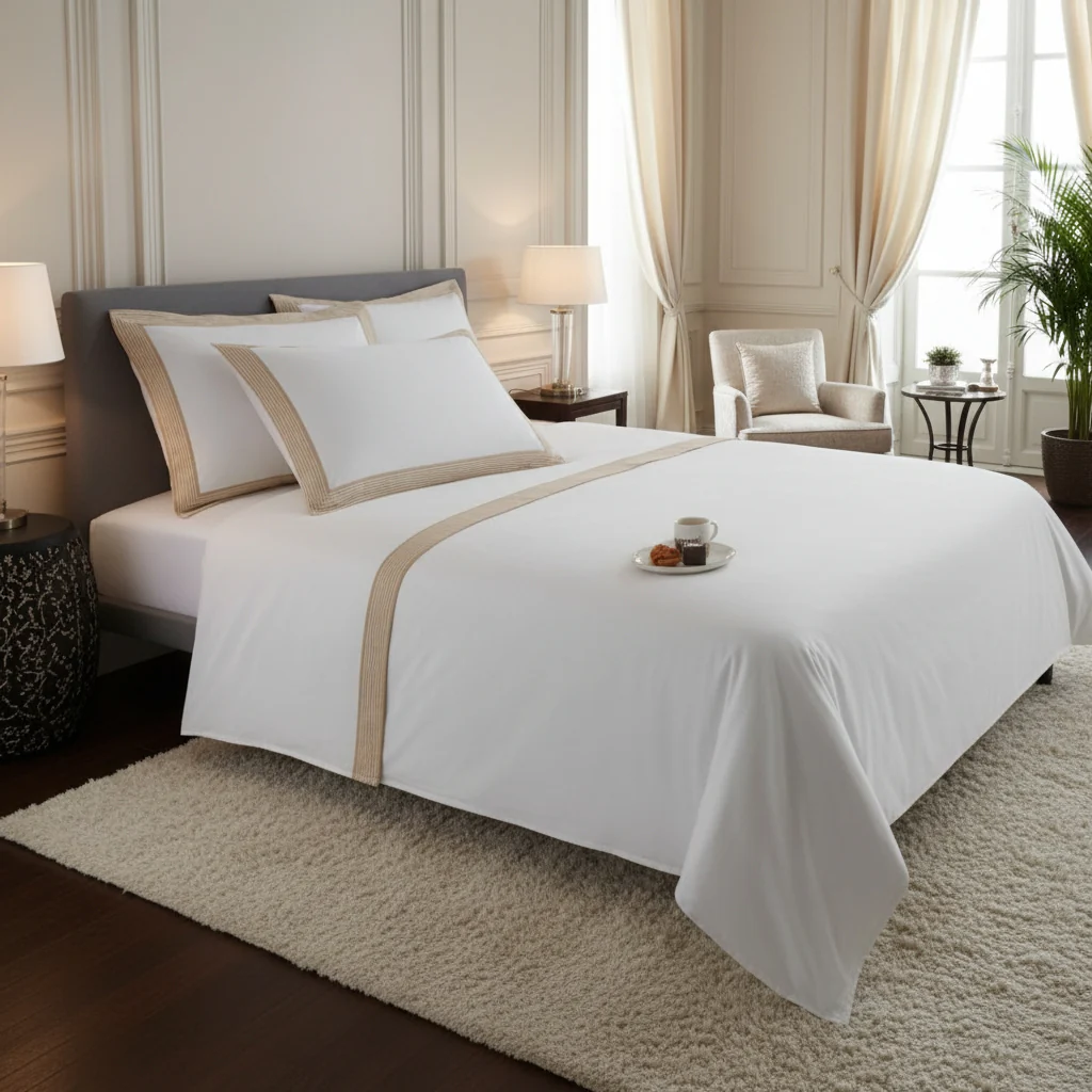 Completo Copripiumino In Raso Di Cotone Palazzo Gioioso Matrimoniale