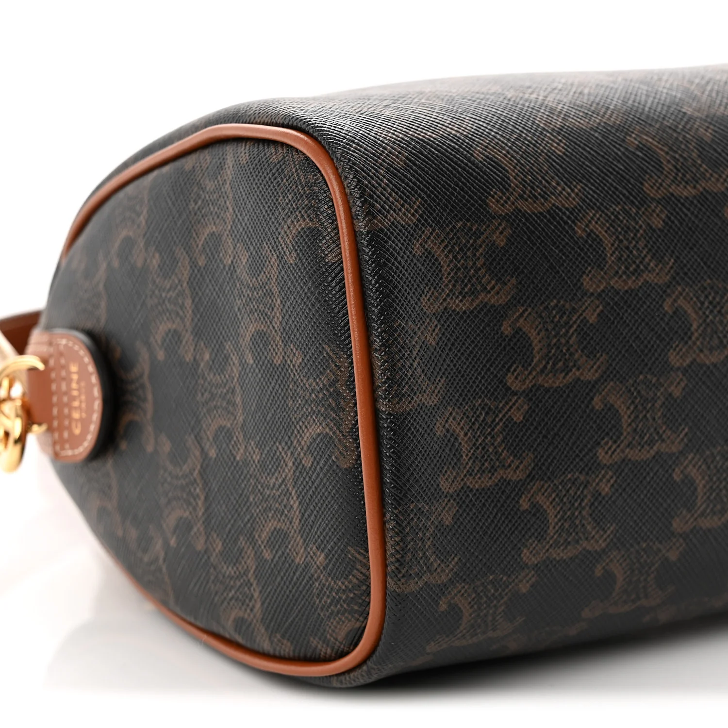 Triomphe Canvas Calfskin Small Boston Bag Tan - Top Club