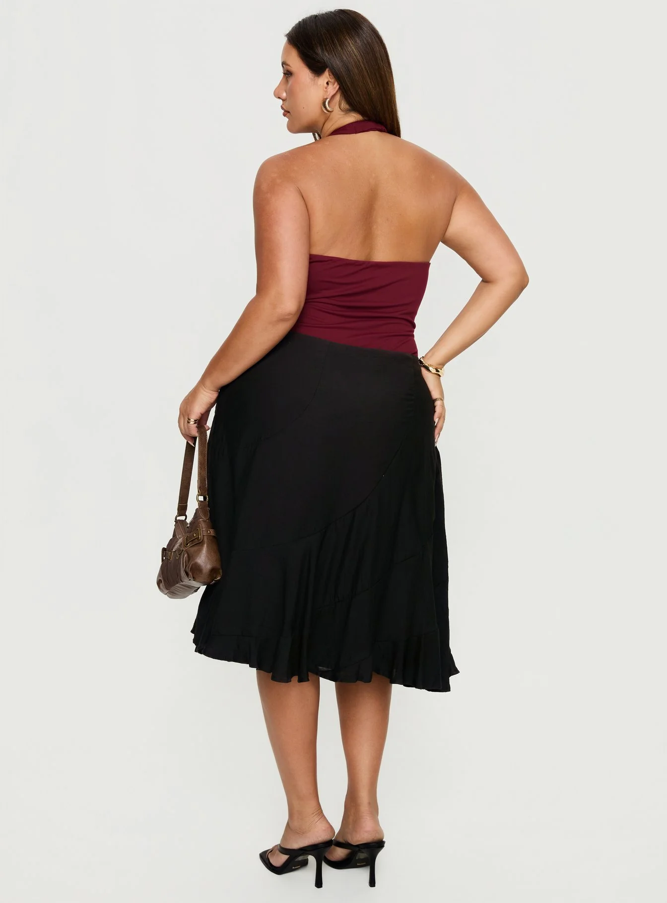 With Kindness Midi Skirt Black Curve