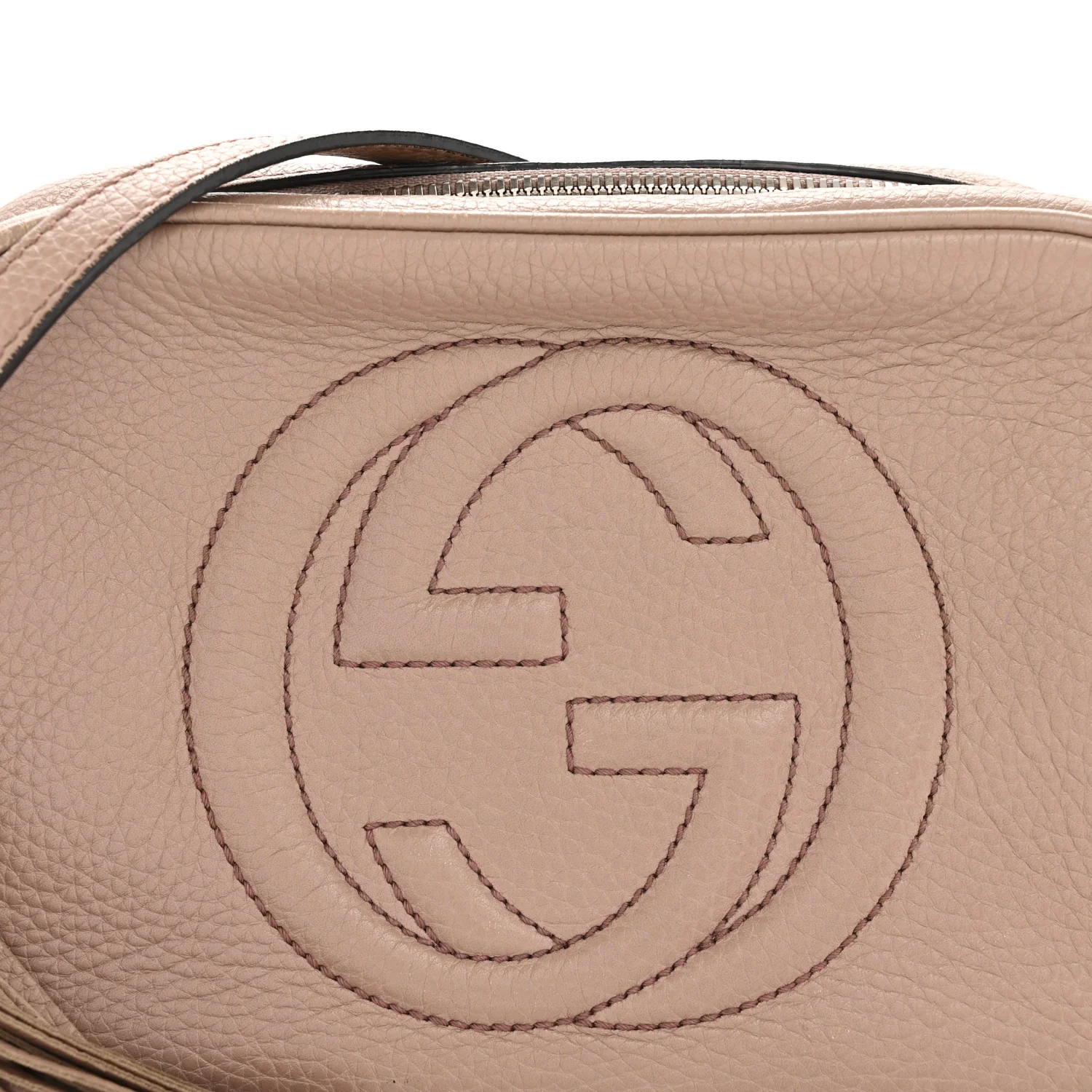 Pebbled Calfskin Small Soho Disco Bag Rose Beige - Top Club