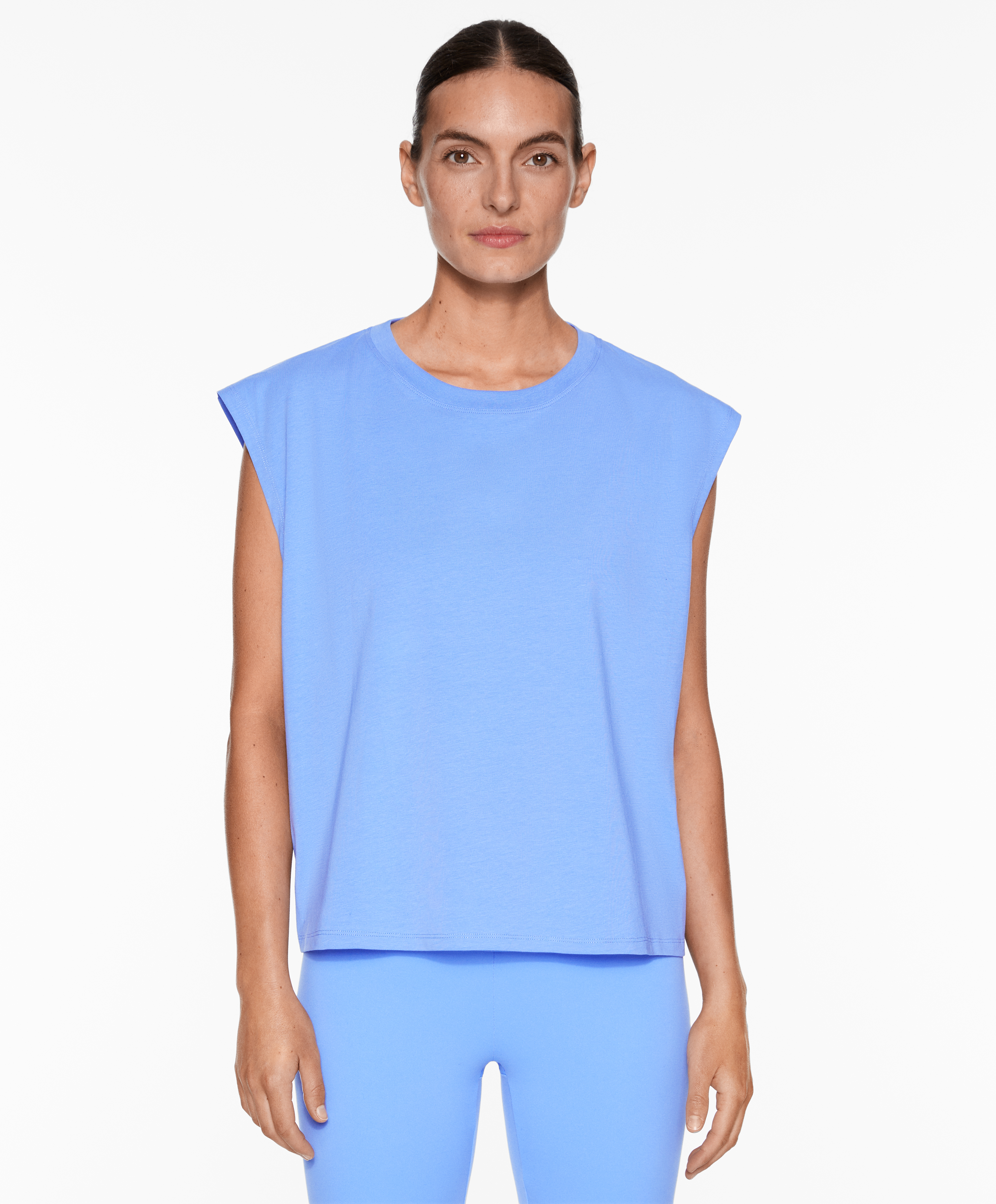OYSHO Cotton blend sleeveless seamless T-shirt
