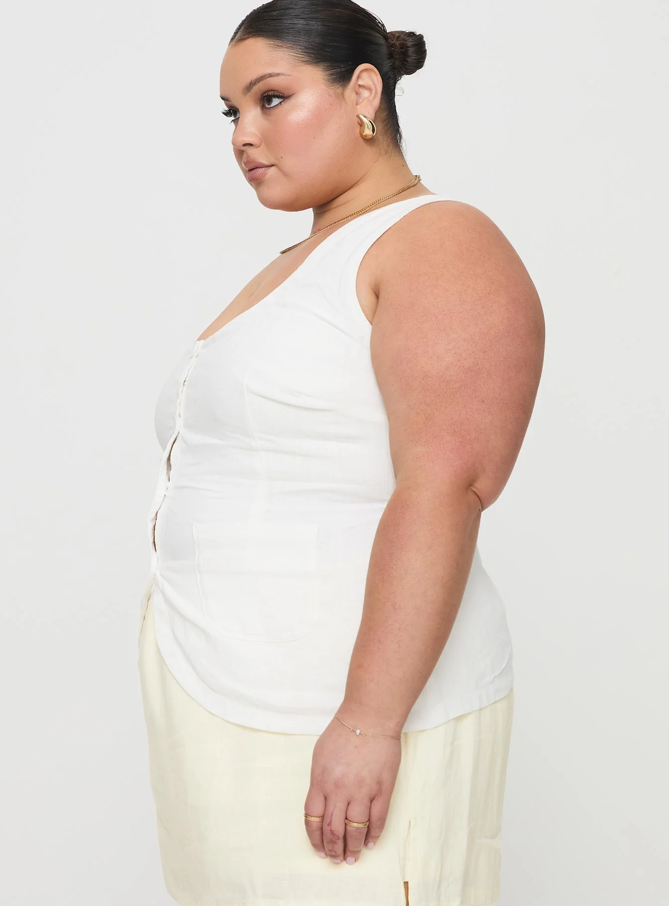 Spirito Vest Top White Curve