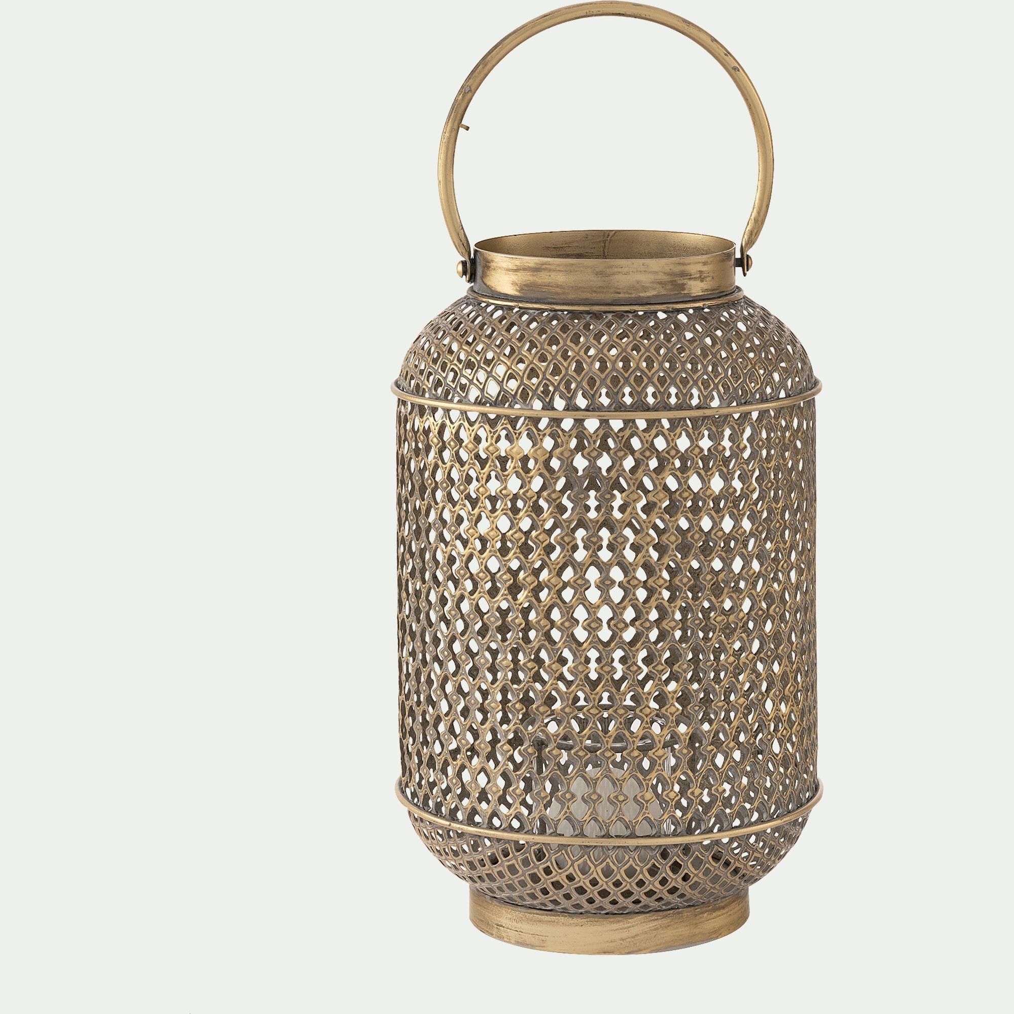 LOR - Lanterne en fer ajouré H34cm - doré
