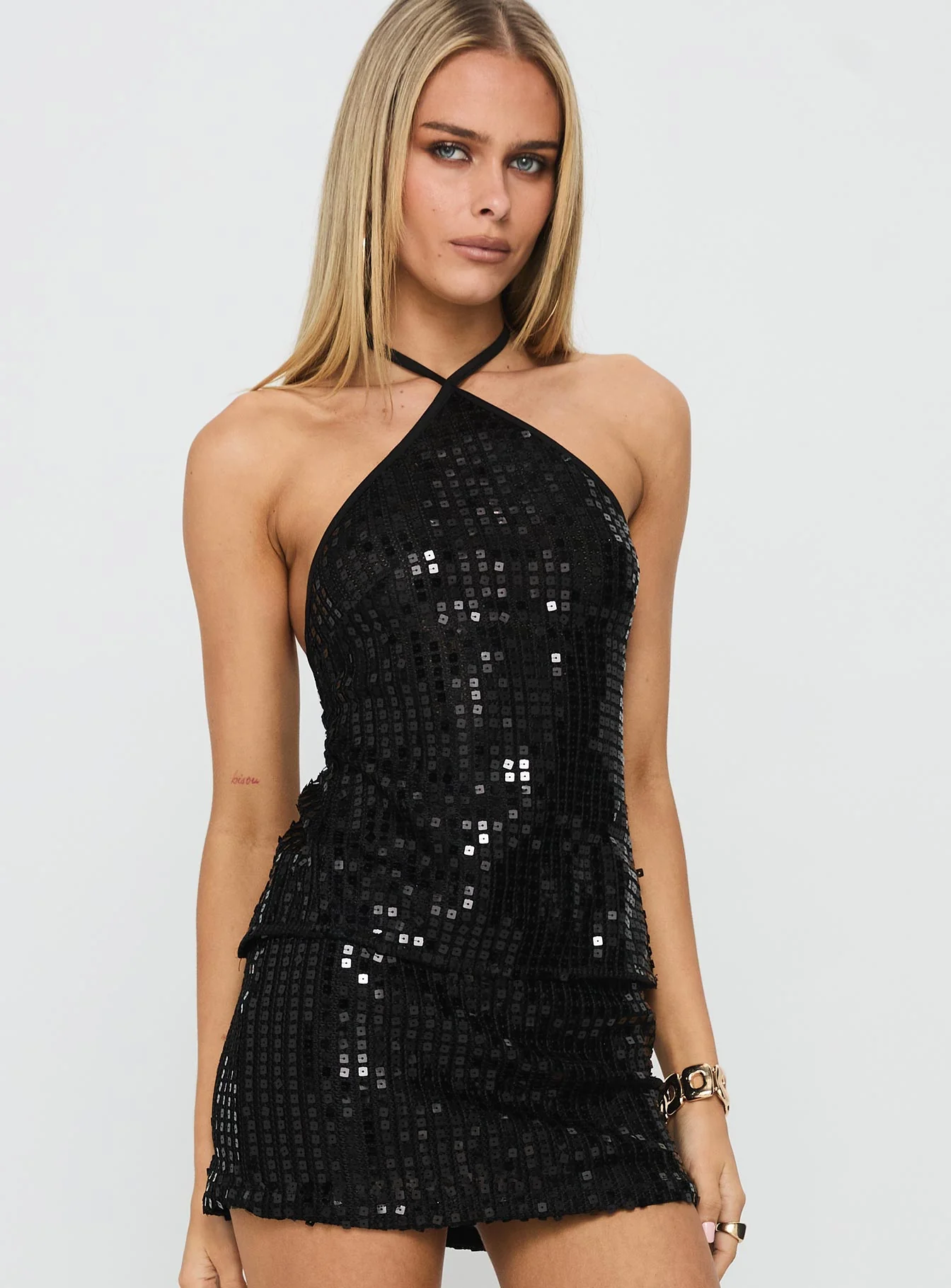 September Sunsets Halter Top Black