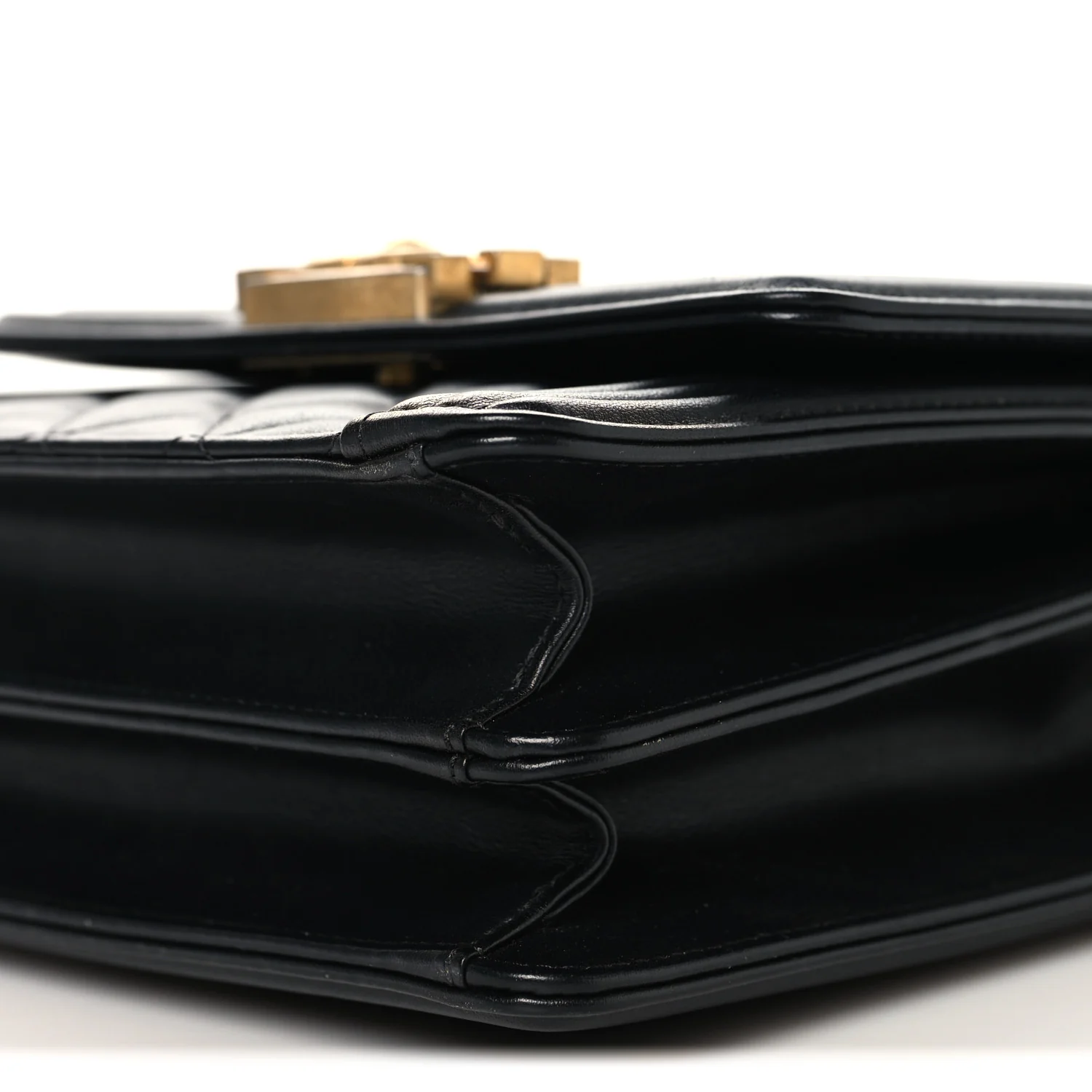 Calfskin Quilted North South Boy Flap Black - Top Club