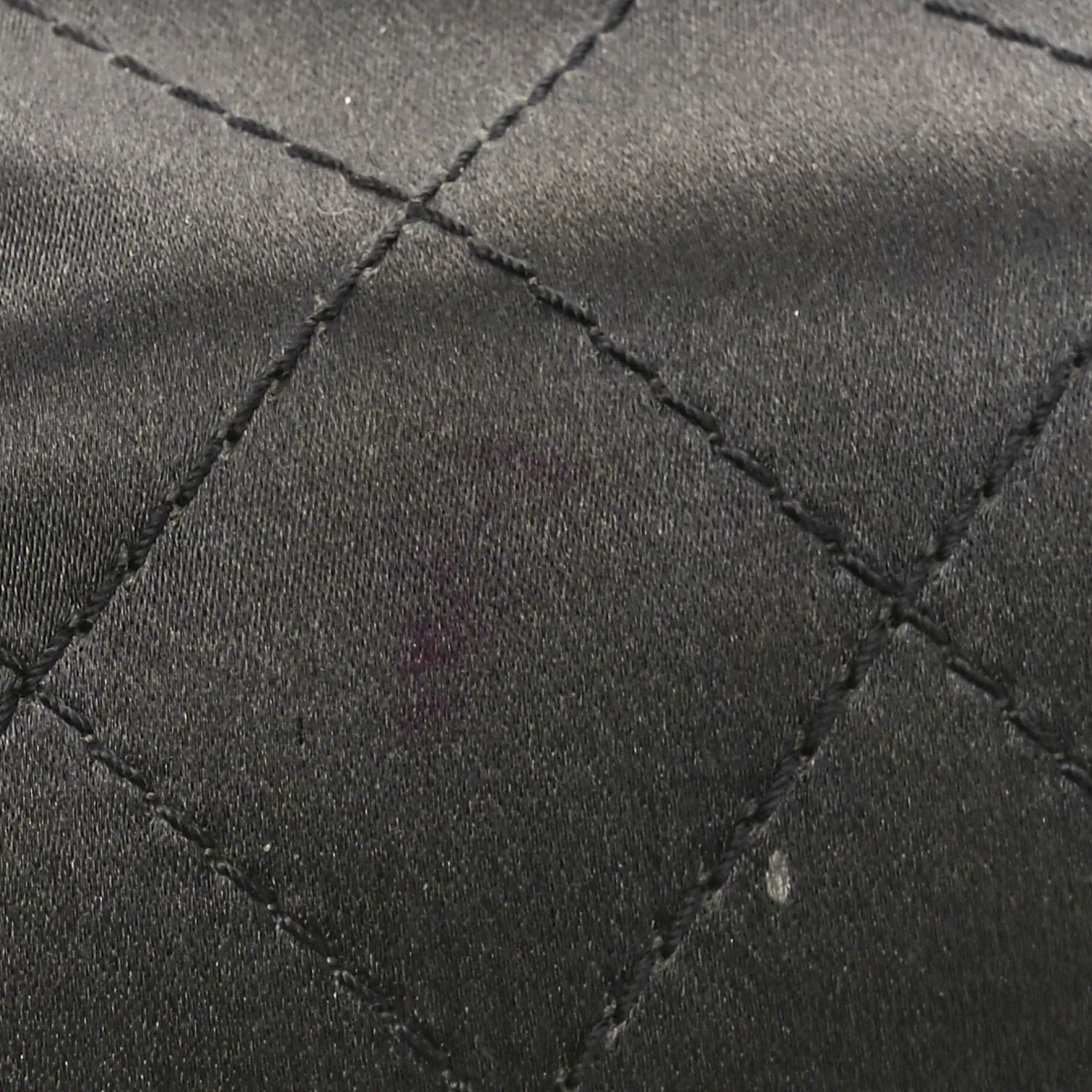 Satin Quilted Crystal CC Square Flap Grey - Top Club