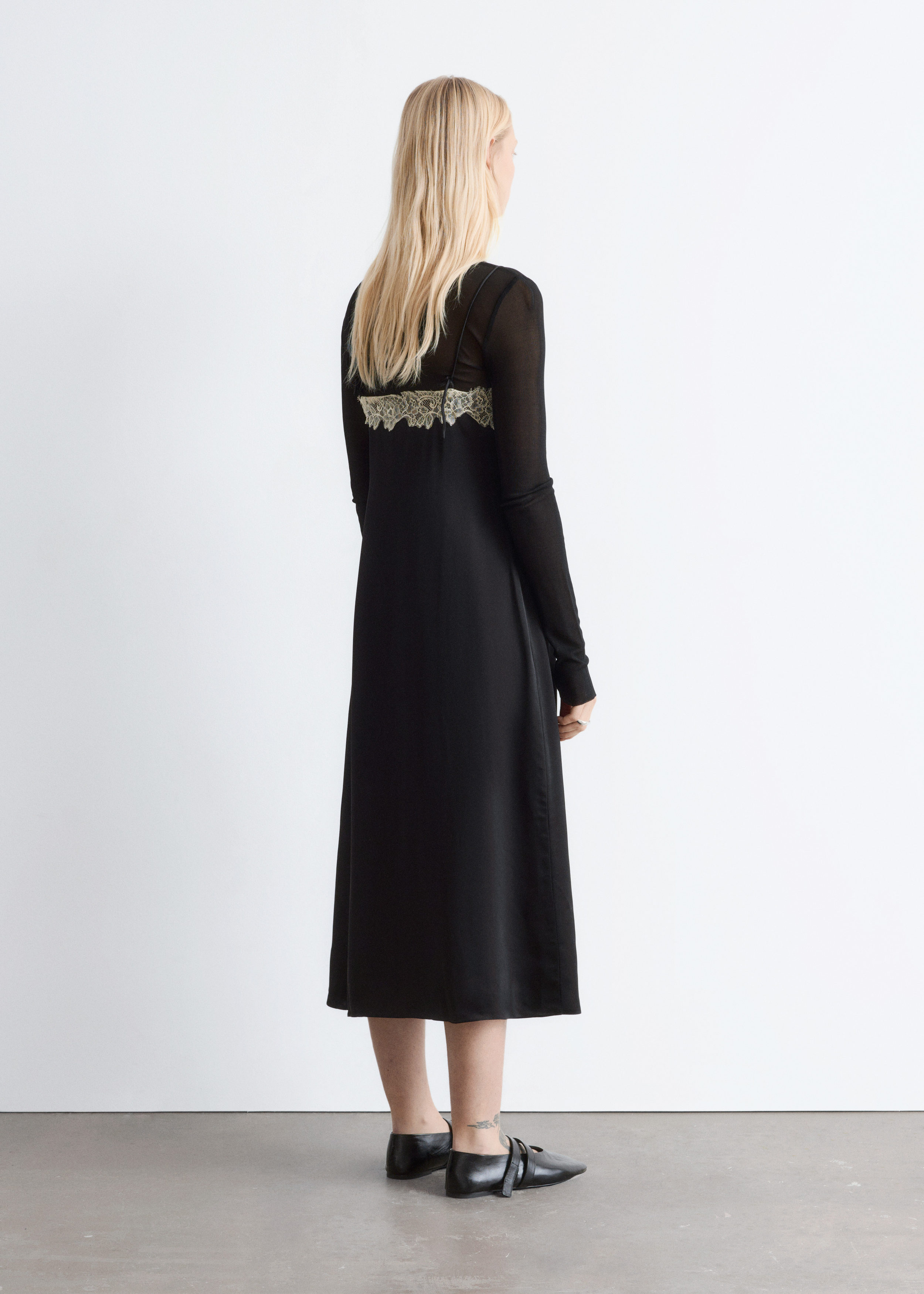 & Other Stories SATIN SLIP MIDI DRESS