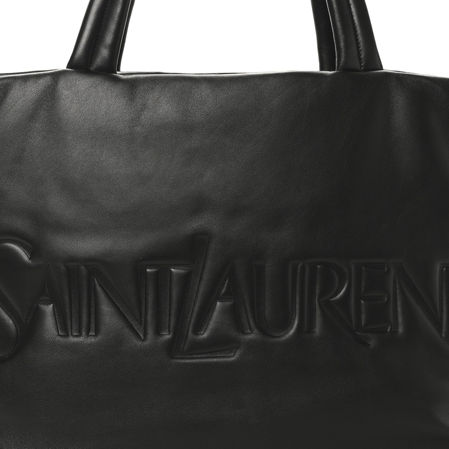 Lambskin Wide Puffer Tote Black - Top Club