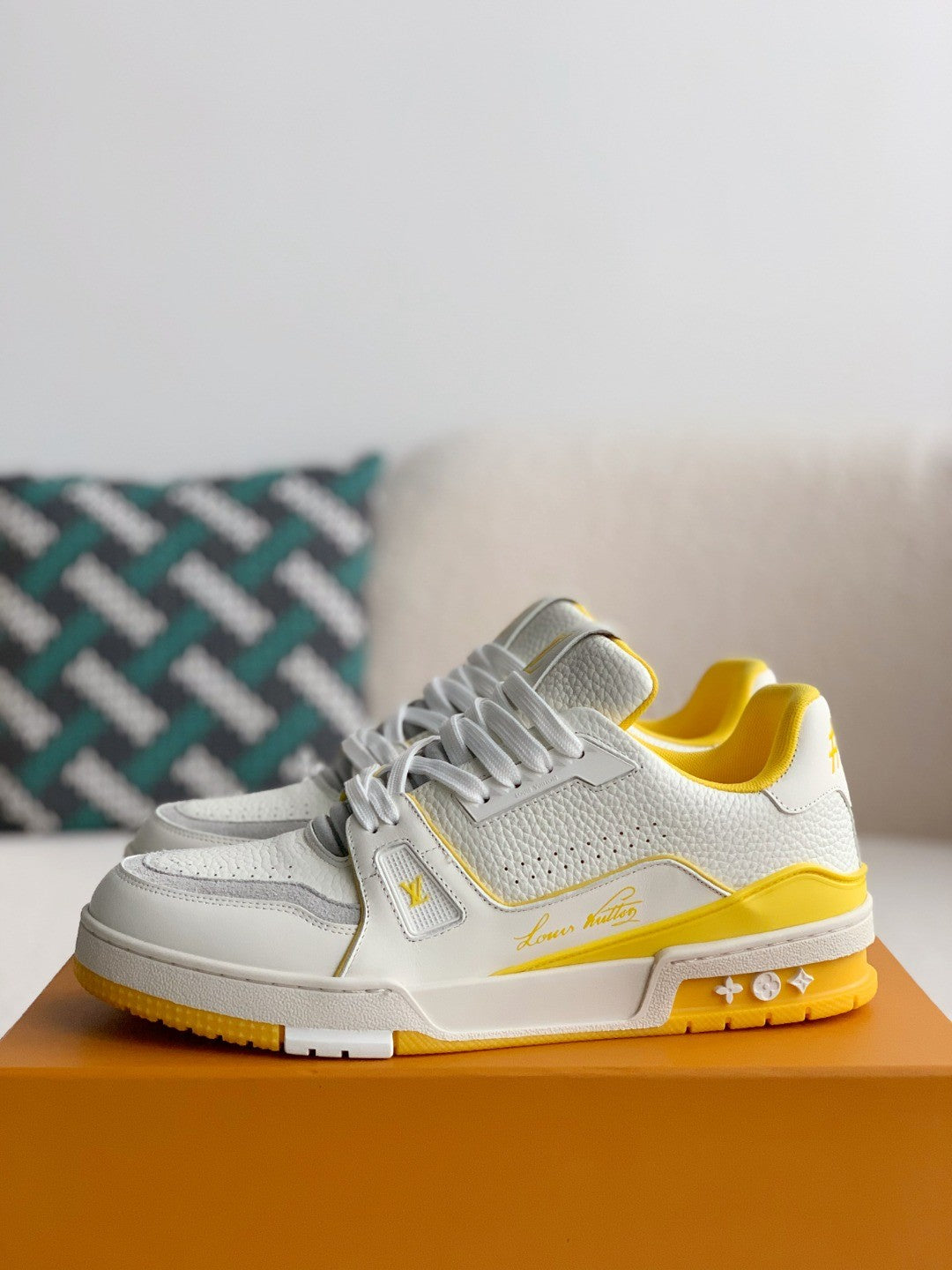 Louis Vuitton LV Trainer Yellow White Sneaker - Sneaker Replica Workshop