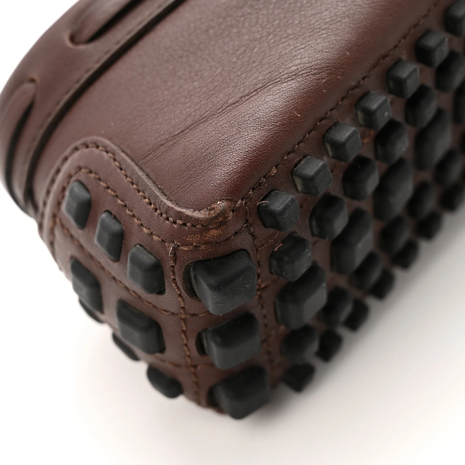 Calfskin Fringe Interlocking G Mens Driver Loafers 8 Brown - Top Club