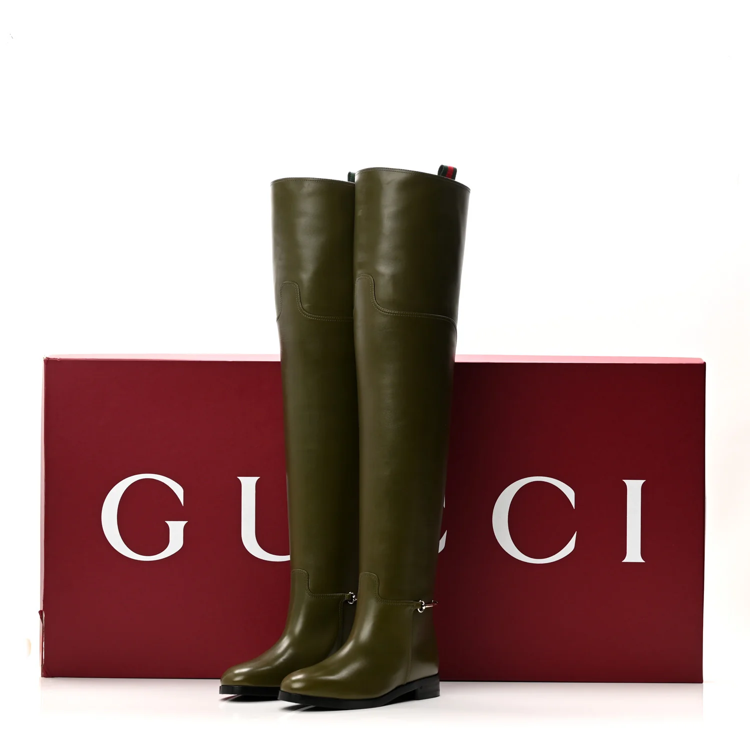 Marot Lux Slim Horsebit Over The Knee 38 Luscious Green - Top Club