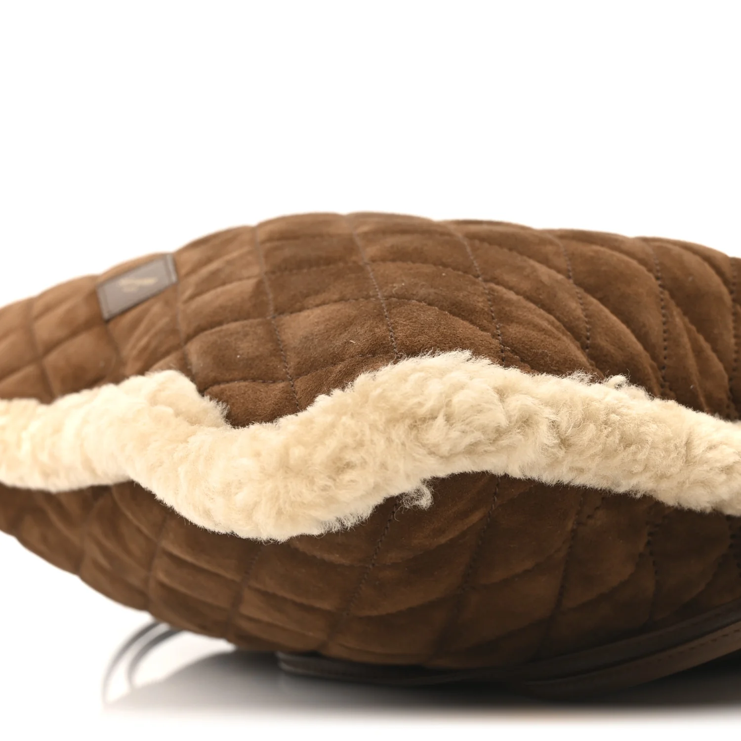 Suede Shearling Quilted Le Pochon Natural Tan - Top Club