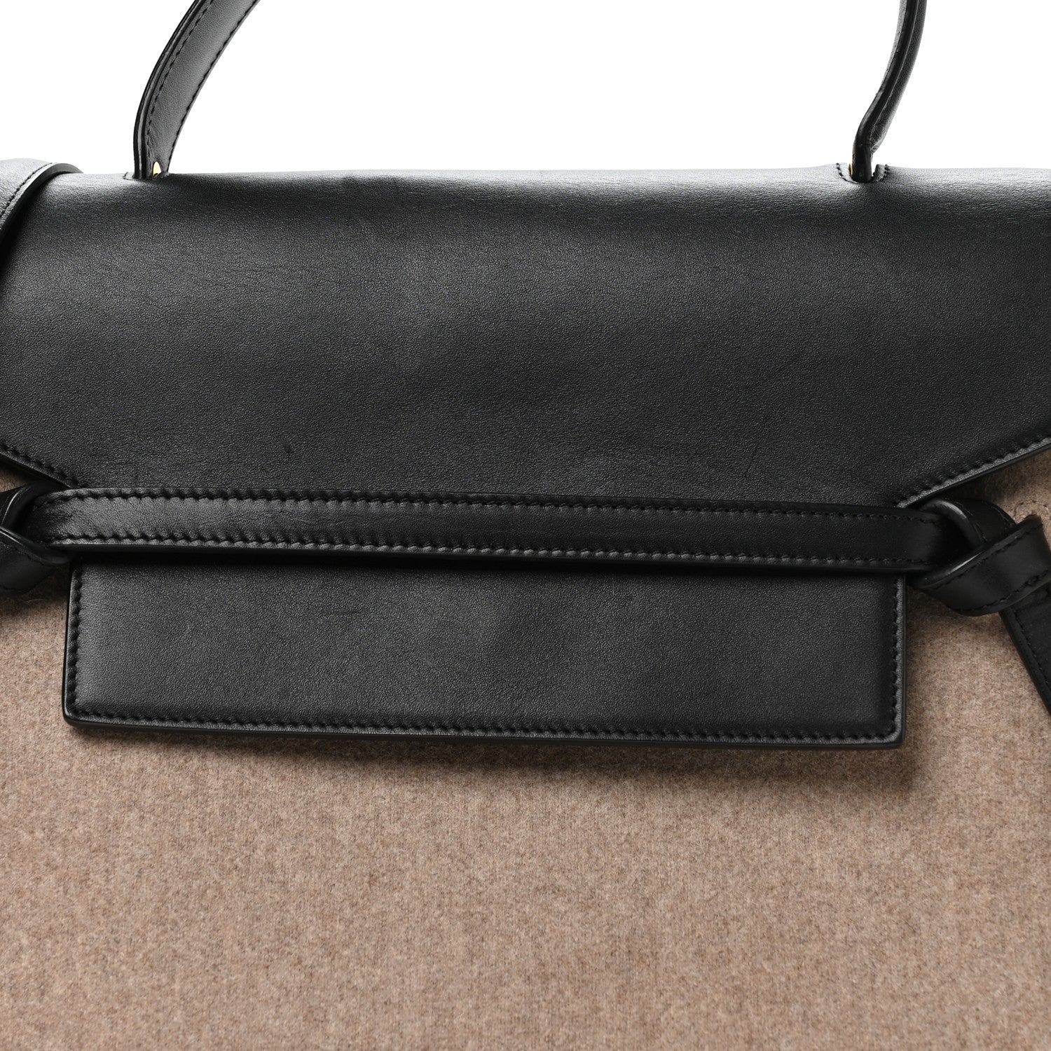Felt Smooth Calfskin Mini Belt Bag Beige - Top Club