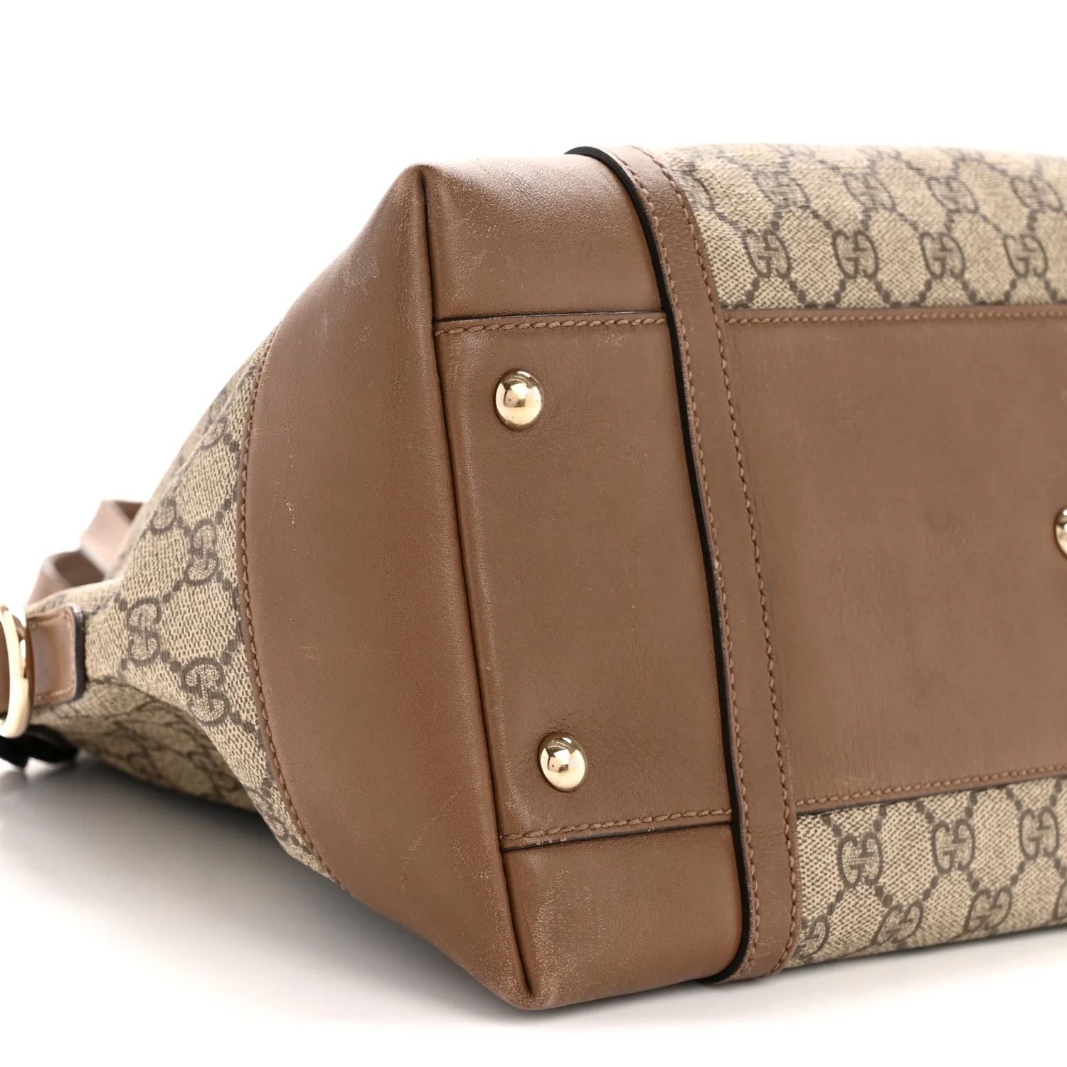 GG Supreme Monogram Medium Nice Top Handle Dome Bag Brown - Top Club