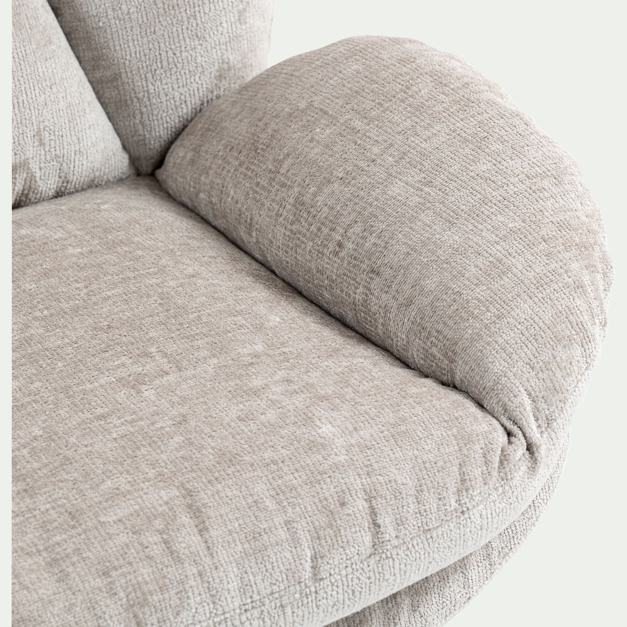 TOPIA - Fauteuil pivotant en tissu Harmony - taupe