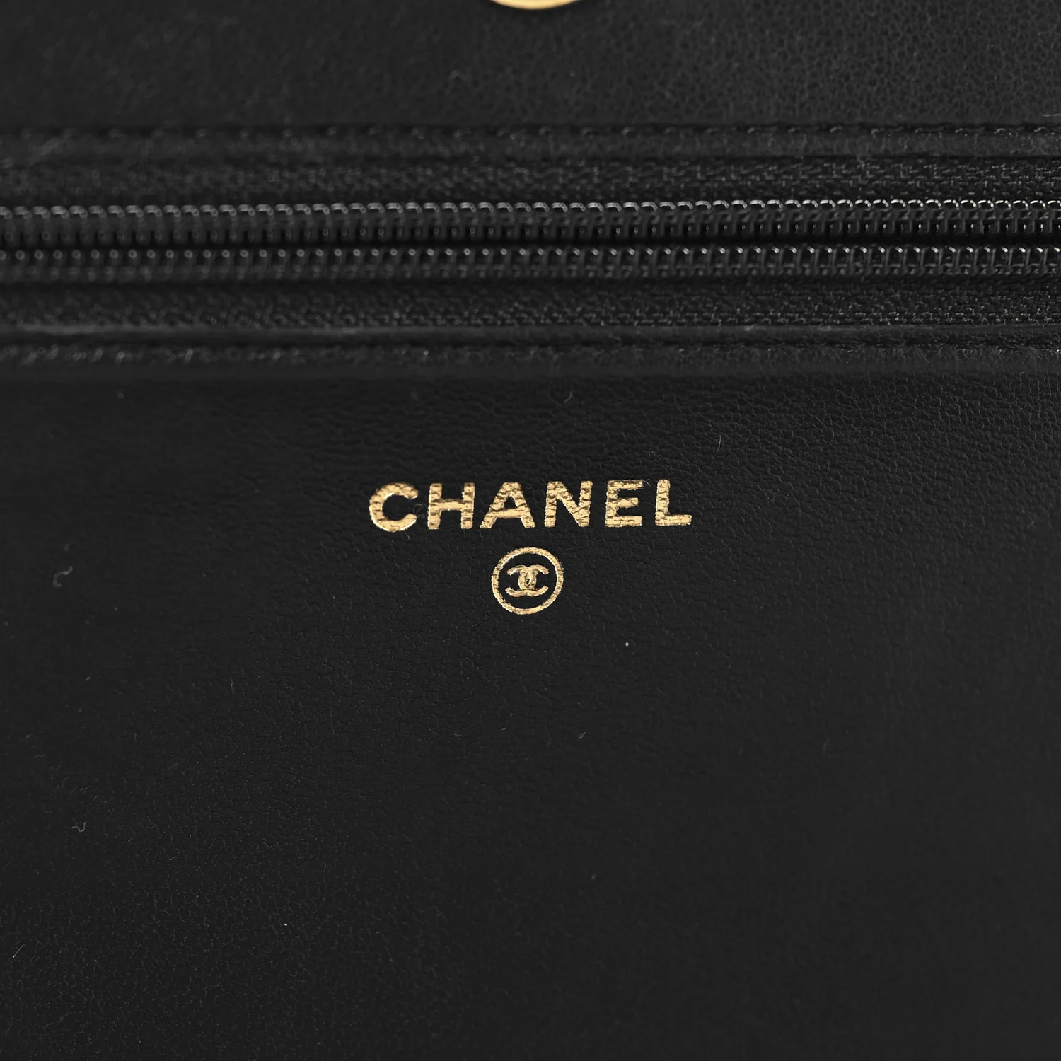 Lambskin Chevron Boy Wallet On Chain WOC Black - Top Club