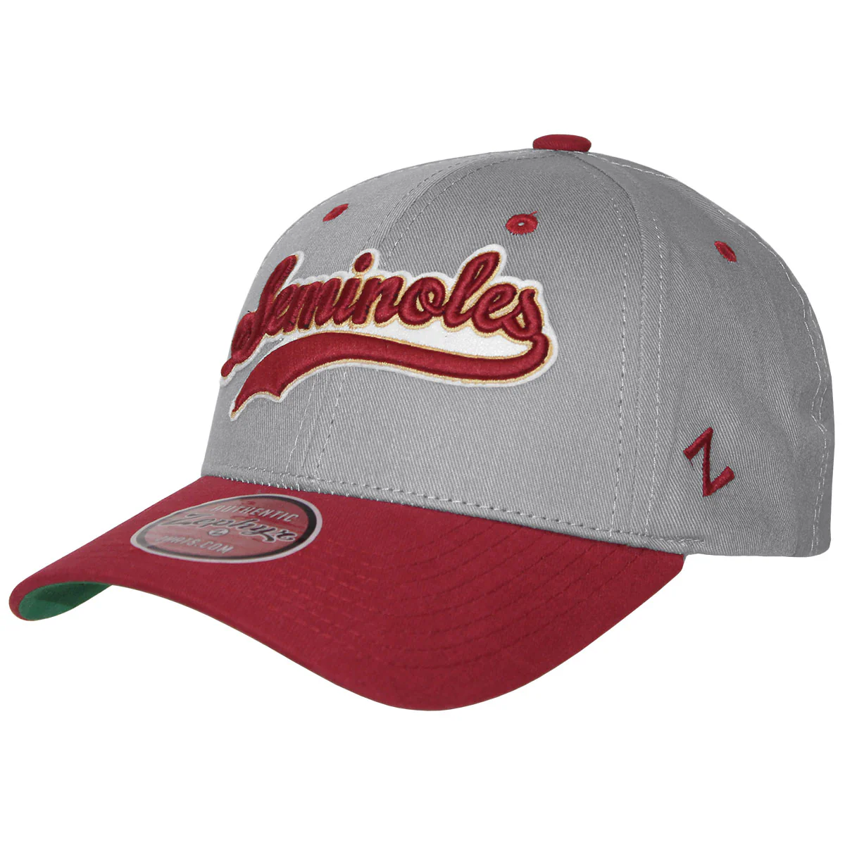 Zephyr Vault Seminoles Design Adjustable Trucker Cap - Grey/Cardinal - MoB Apparel