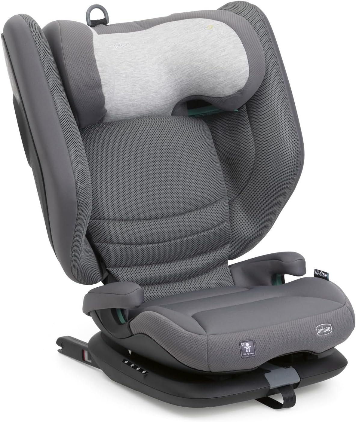 Chicco Fold&Go S i-Size (ECE R129/04), Seggiolino Auto 100-150 cm, con Connettori Rigidi Isofix, Bambini 3-12 anni, Reclinabile e Pieghevole, Protezione Laterale, Altezza e Seduta Regolabili