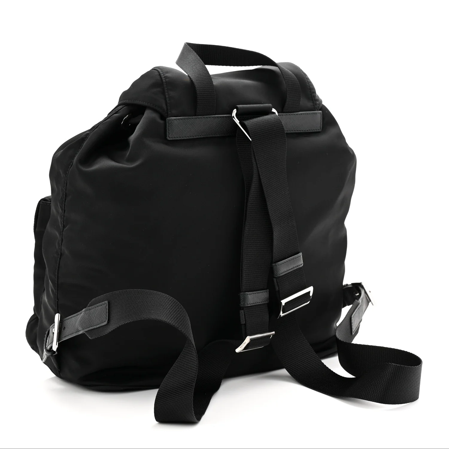 Tessuto Nylon Saffiano Medium Backpack Black - Top Club