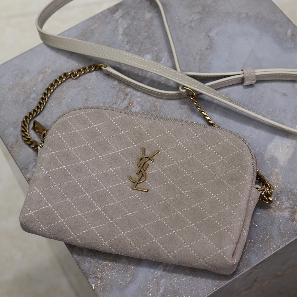YSL GABY zipped pouch in suede - Top Club