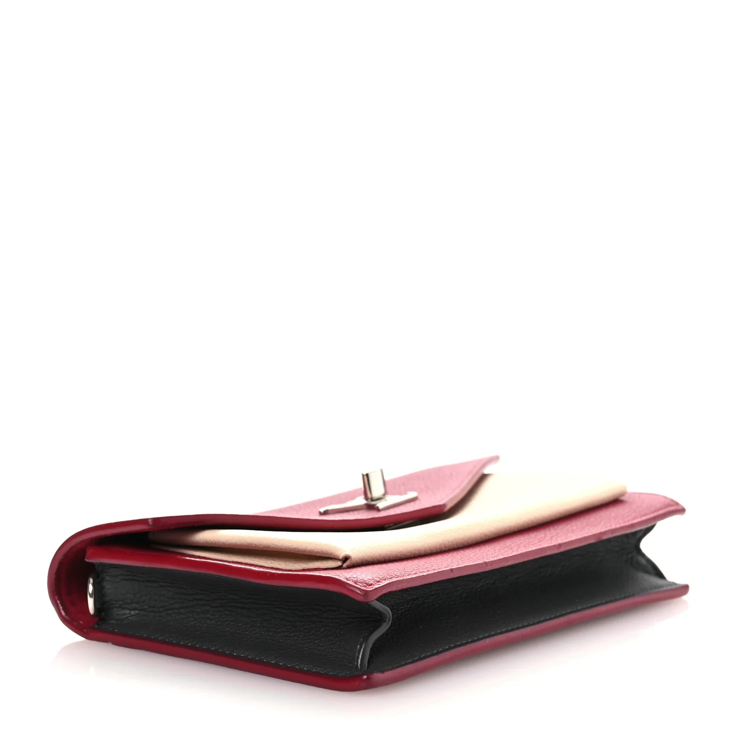 Calfskin My Lockme Chain Pochette Lie De Vin Etain Creme - Top Club