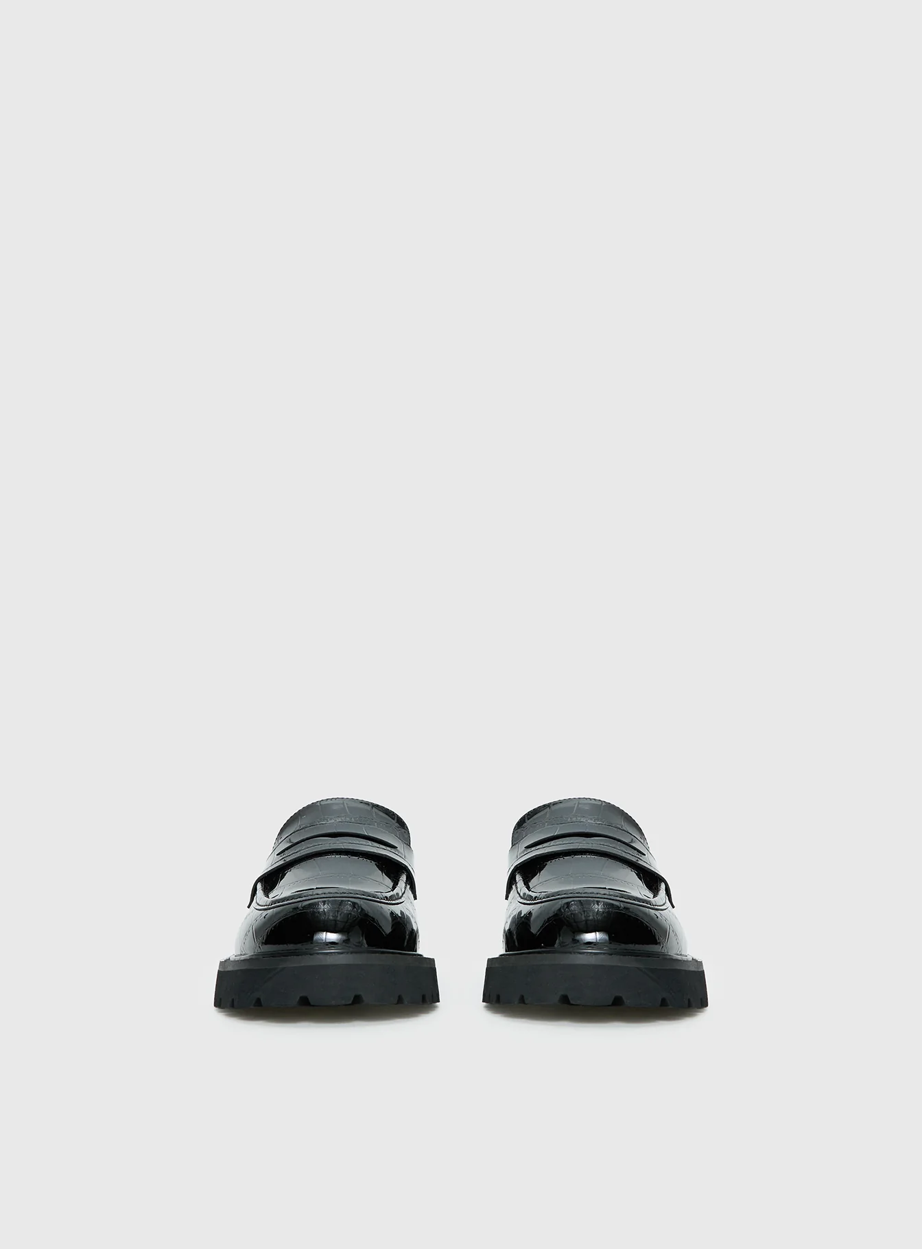 Face The Wind Faux Leather Loafers Black