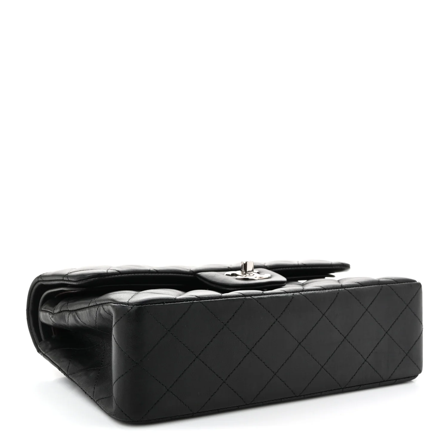 Lambskin Quilted Small Double Flap Black - Top Club