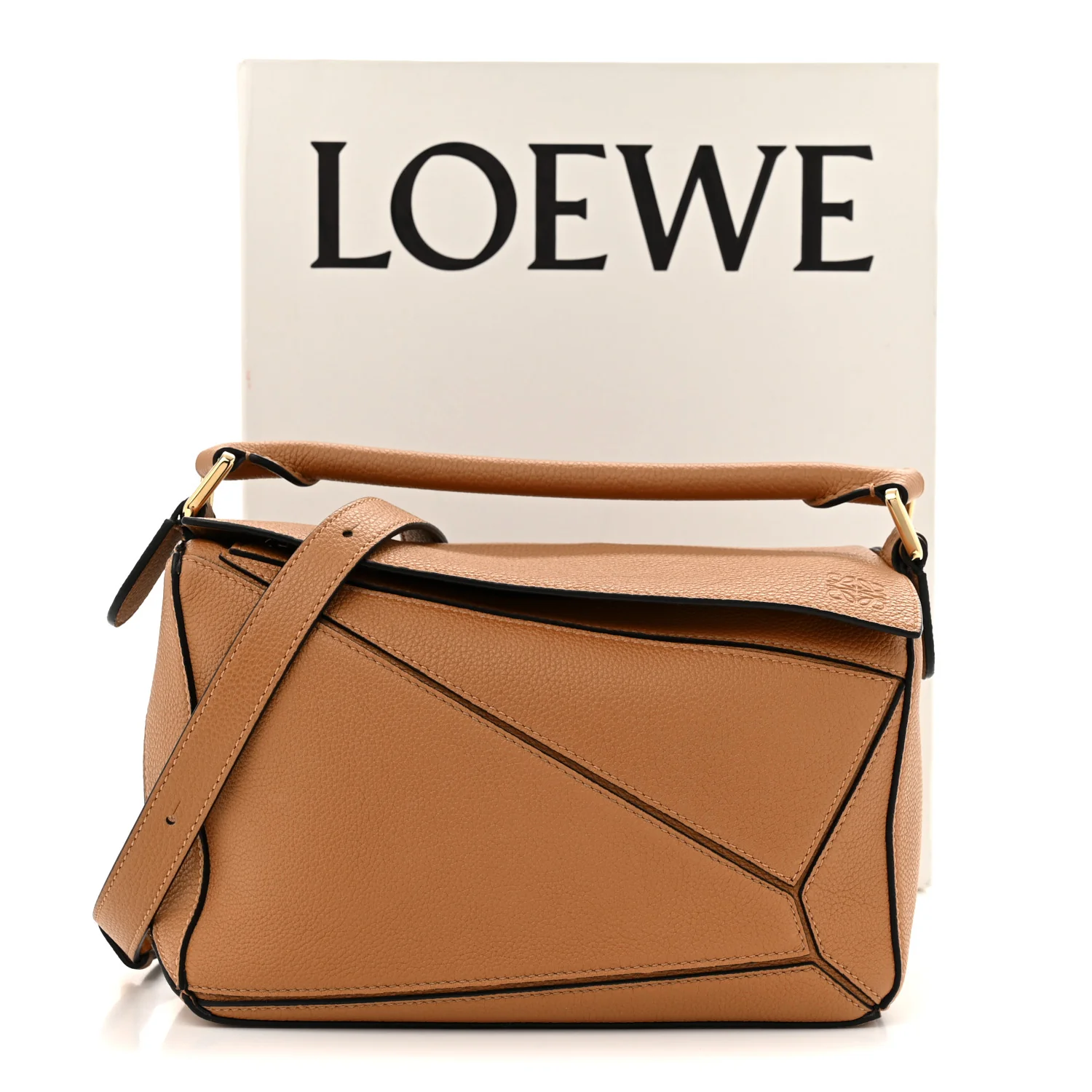 Grained Calfskin Small Puzzle Bag Tan - Top Club