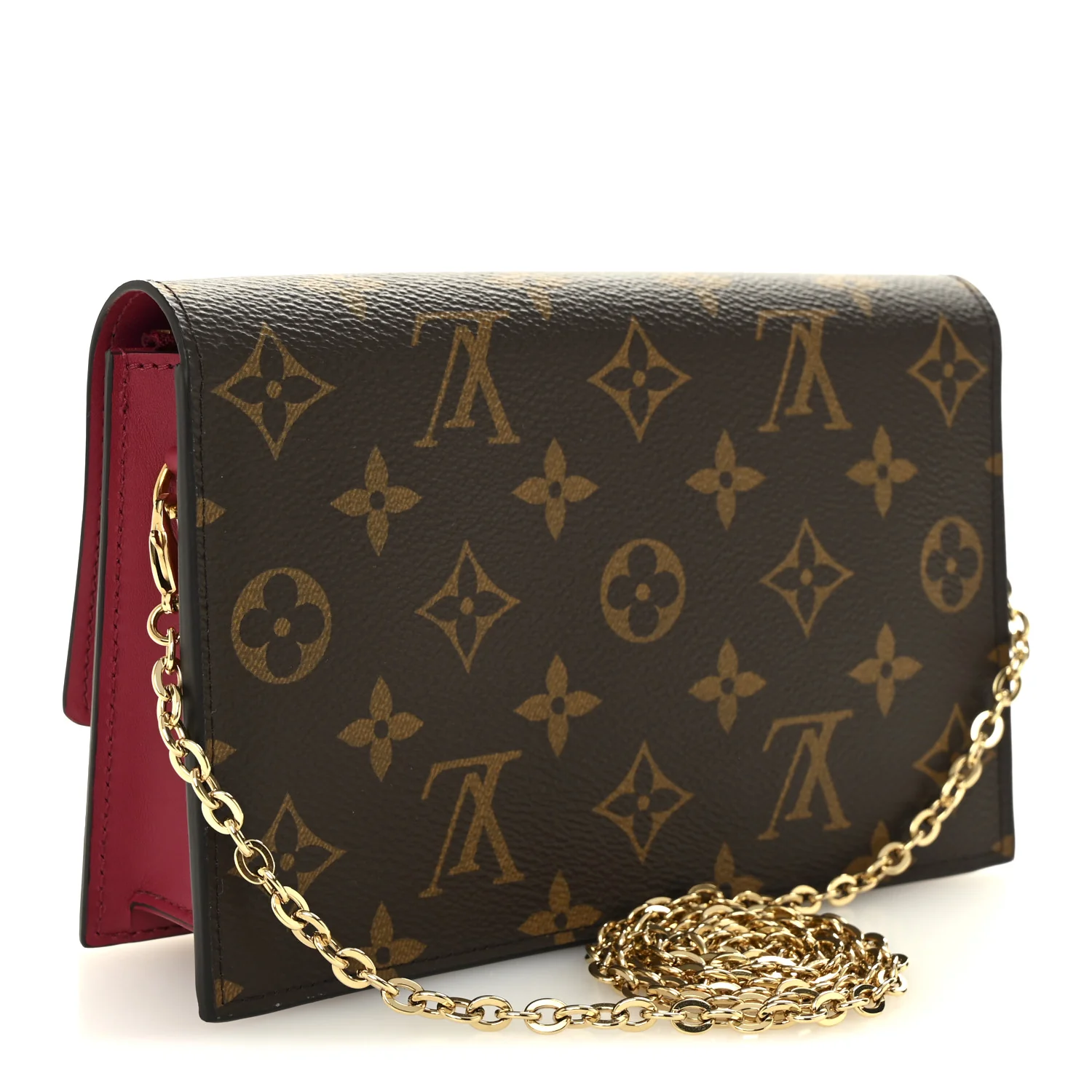 Monogram Flore Chain Wallet Fuchsia - Top Club