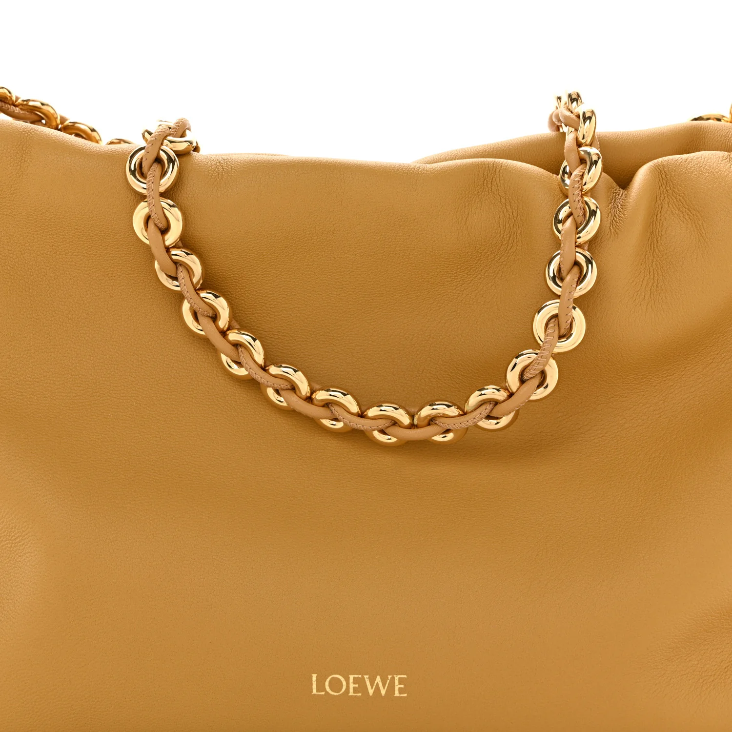 Mellow Nappa Donut Medium Chain Flamenco Knot Clutch Sahara - Top Club